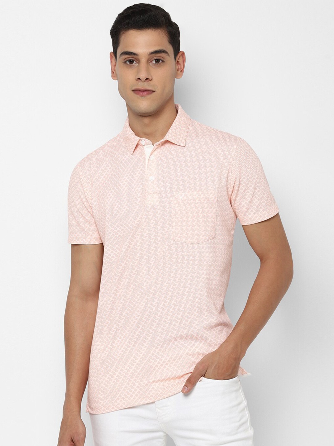 

Allen Solly Men Beige Polo Collar Pockets T-shirt