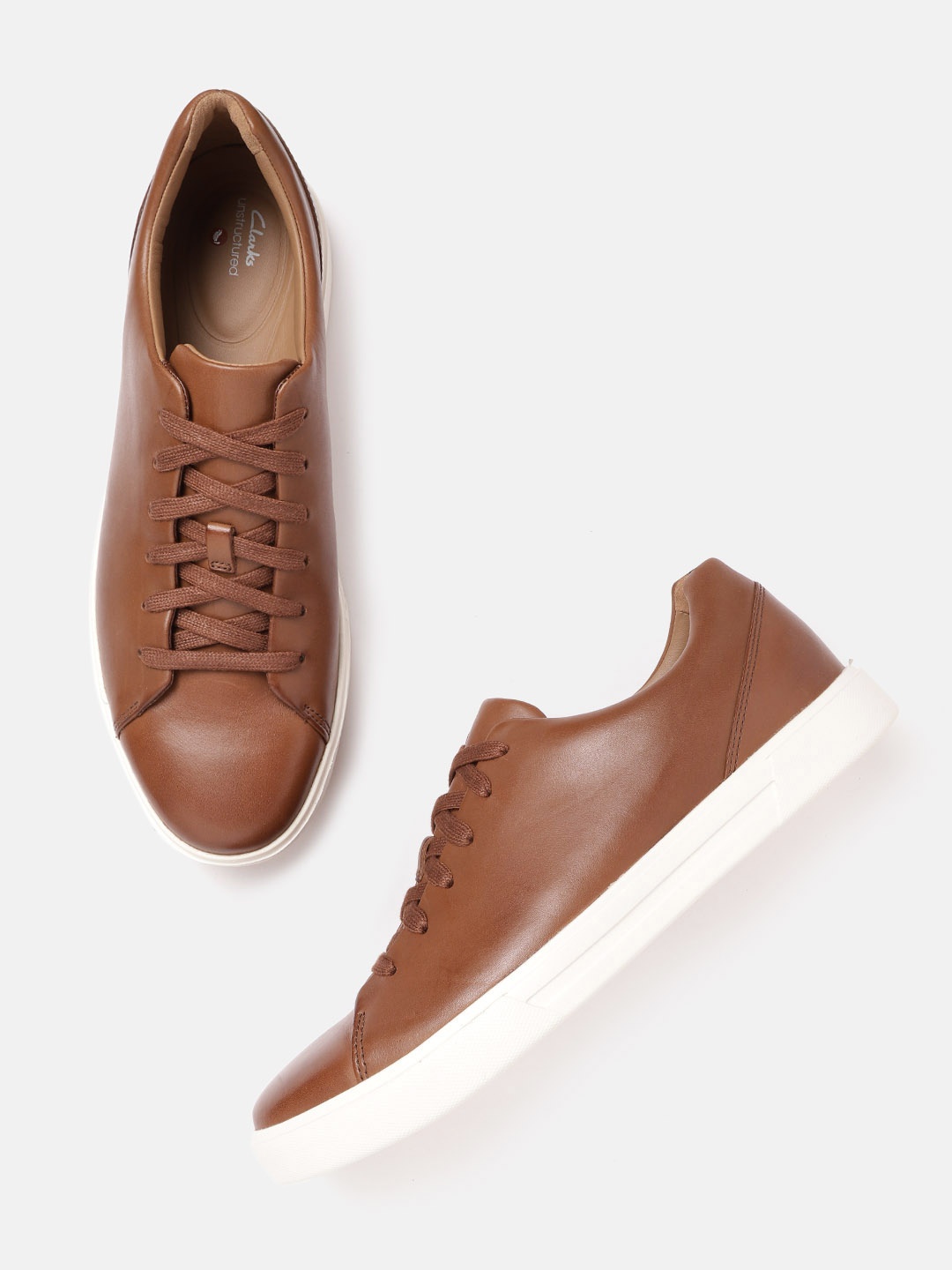 

Clarks Men Tan Brown Un Costa Lace Leather Sneakers