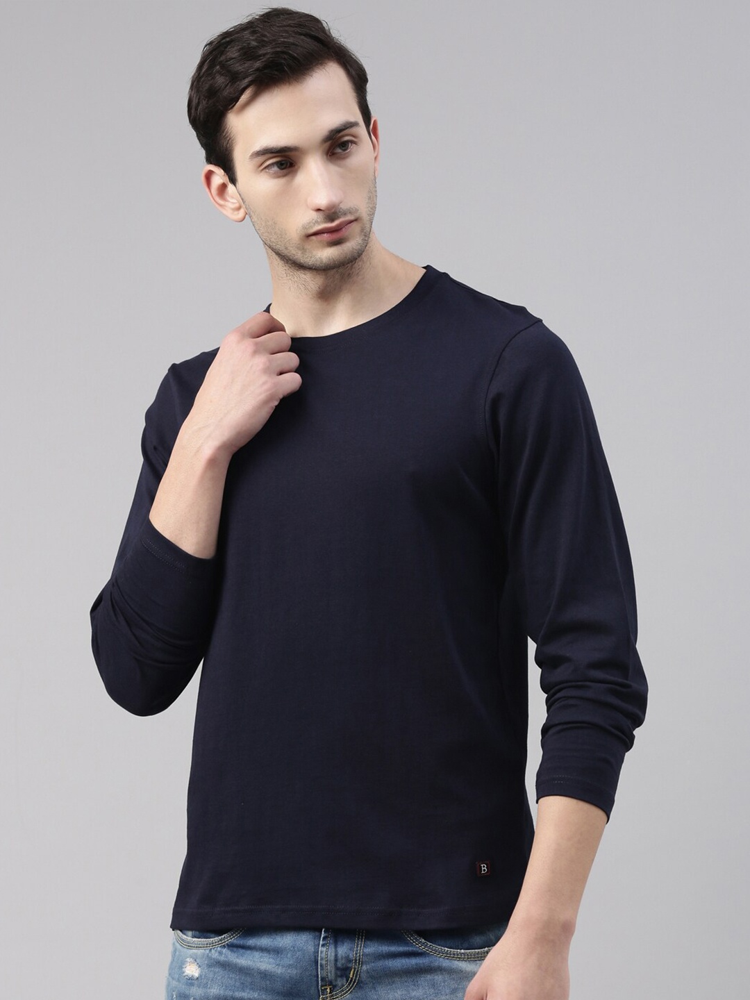 

Bushirt Men Navy Blue Pockets T-shirt