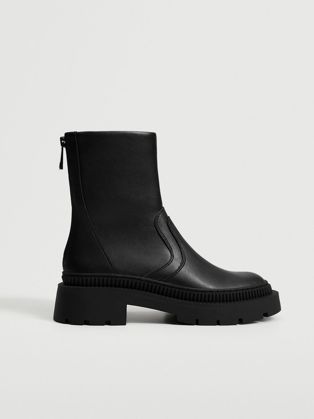 

MANGO Women Black Solid Platform Heeled Boots