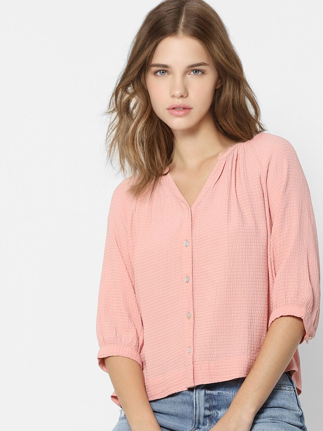 

ONLY Pink Shirt Style Top