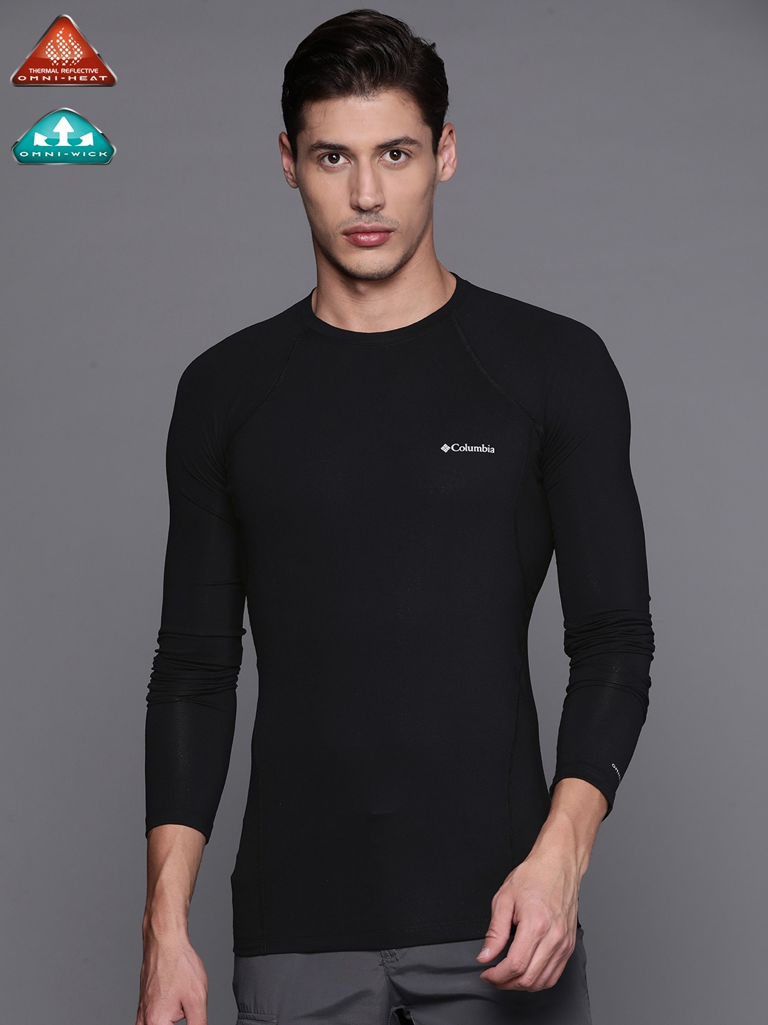 

Columbia Men Black Midweight Stretch Thermal Top