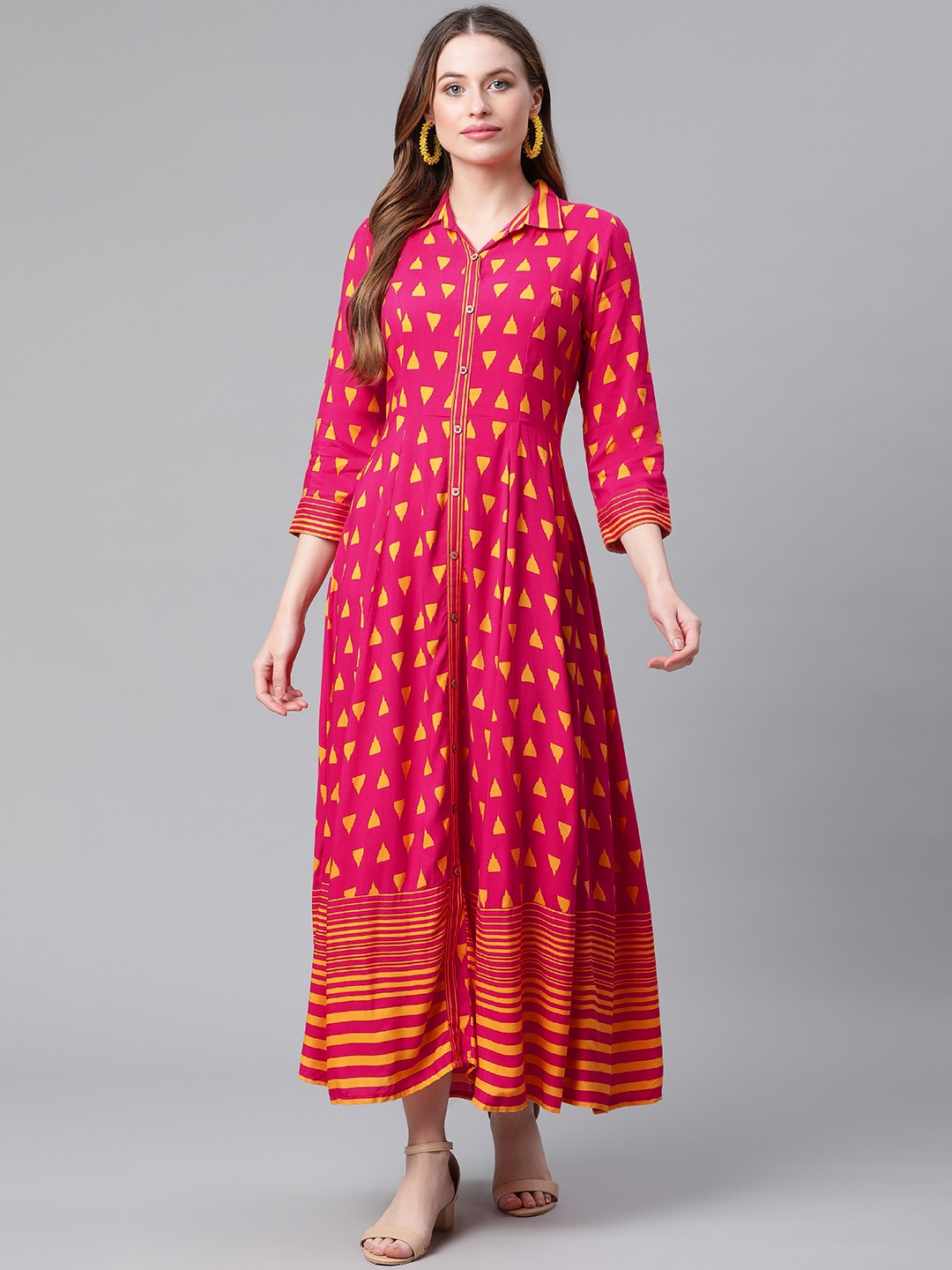 

Rangriti Women Pink A-Line Maxi Dress