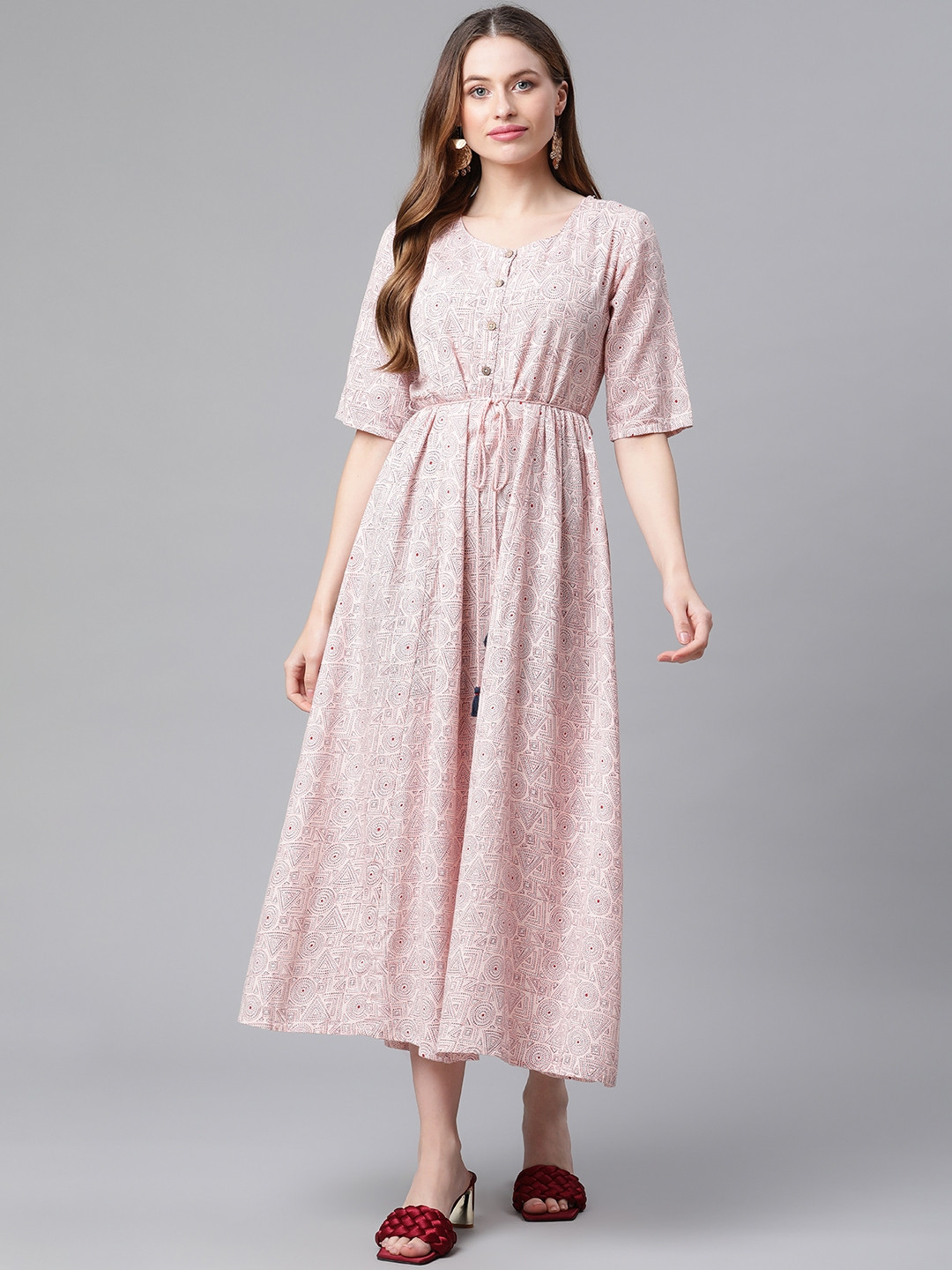 

Rangriti Women Beige Maxi Dress