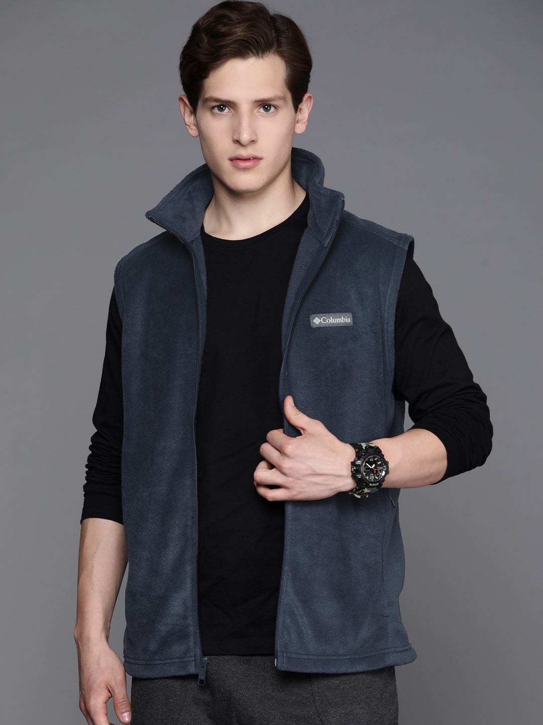 

Columbia Men Navy Blue Outdoor Open Front Jacket