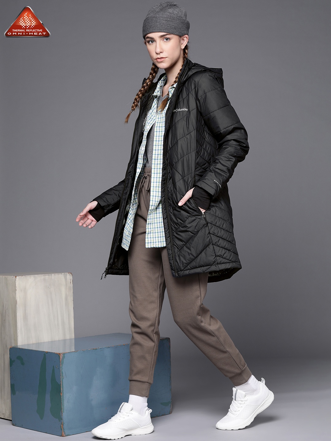 

Columbia Women Black Heavenly Longline Hooded Jacket With Omni-Heat
