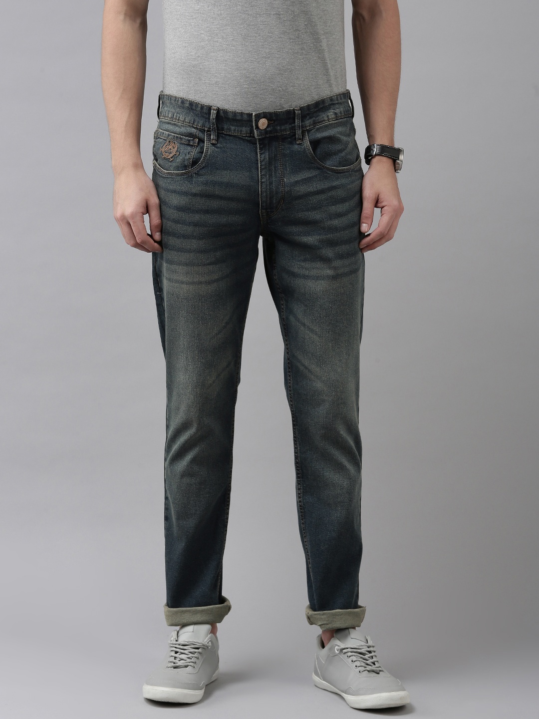 

U S Polo Assn Denim Co Men Blue Brandon Slim Tapered Mid Rise Light Fade Stretchable Jeans