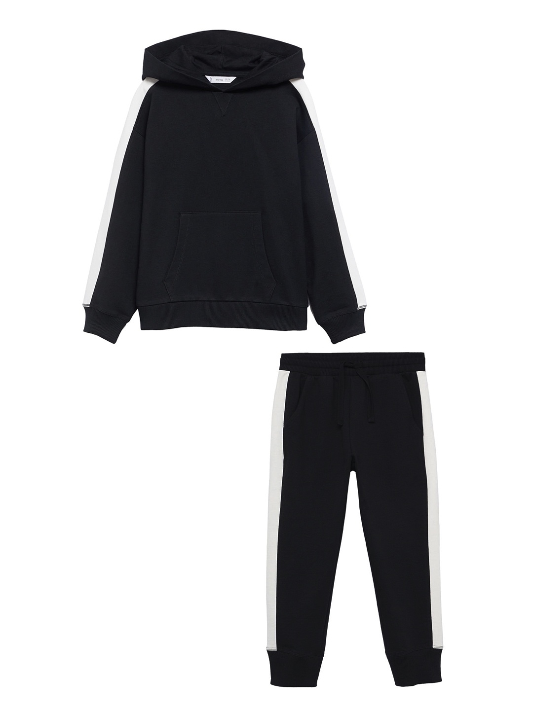 

Mango Kids Girls Black & White Solid Tracksuit