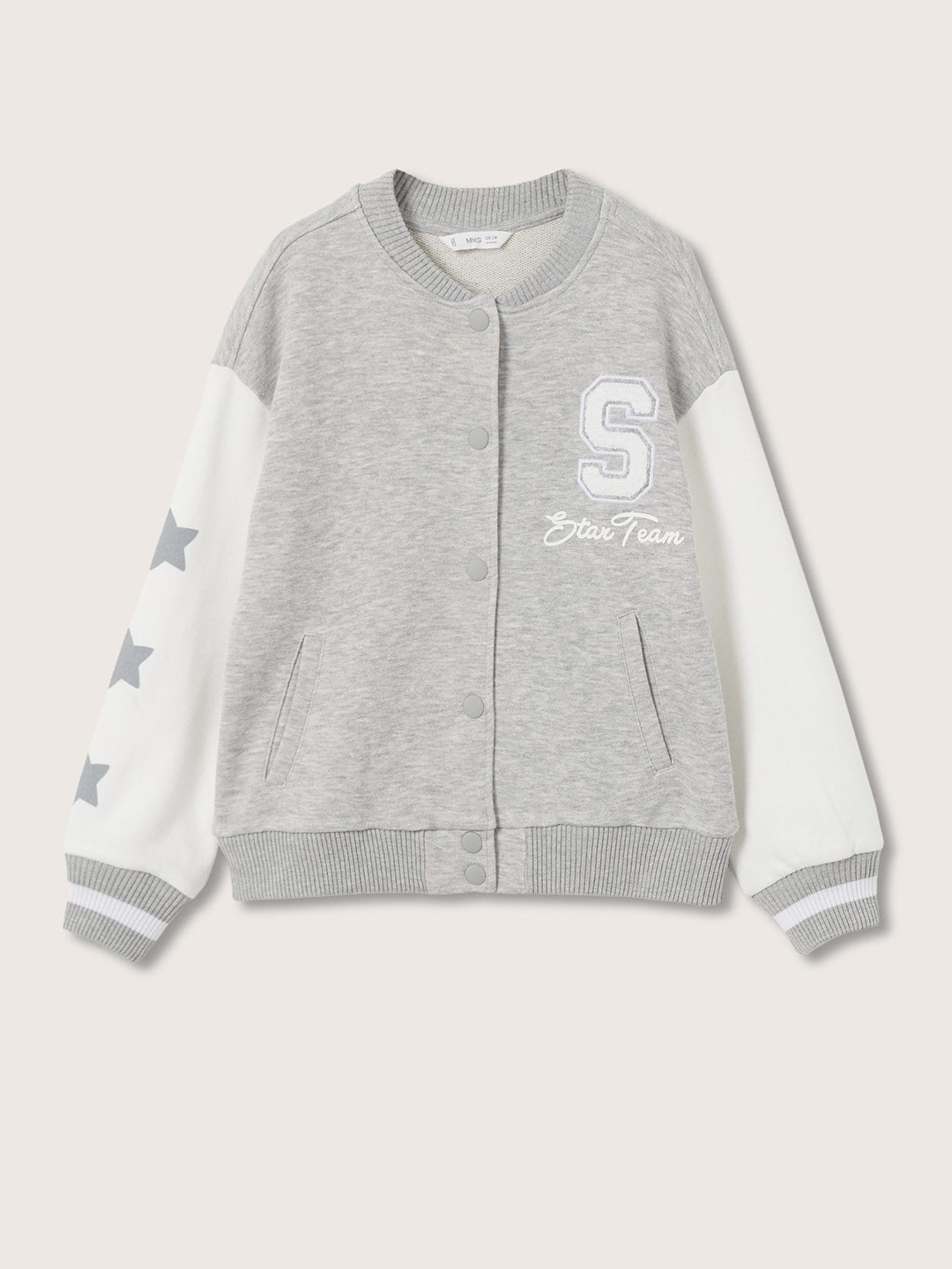 

Mango Kids Girls Grey Melange & White Sweatshirt