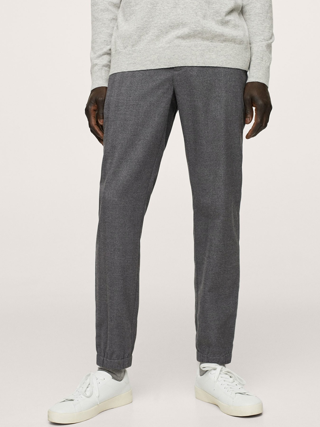 

MANGO MAN Grey Slim Fit Joggers Trousers