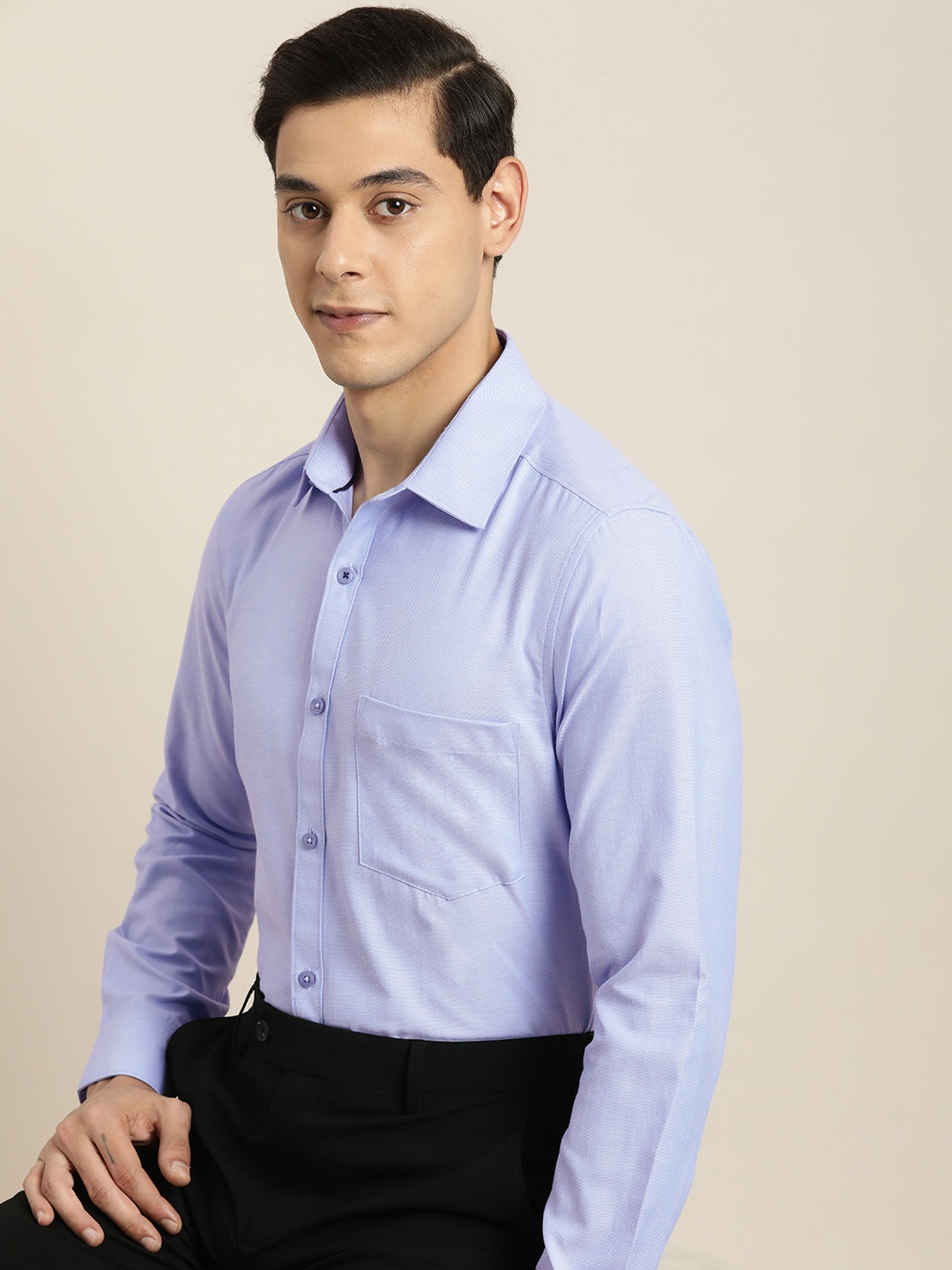 

INVICTUS Men Blue Solid Slim Fit Formal Shirt