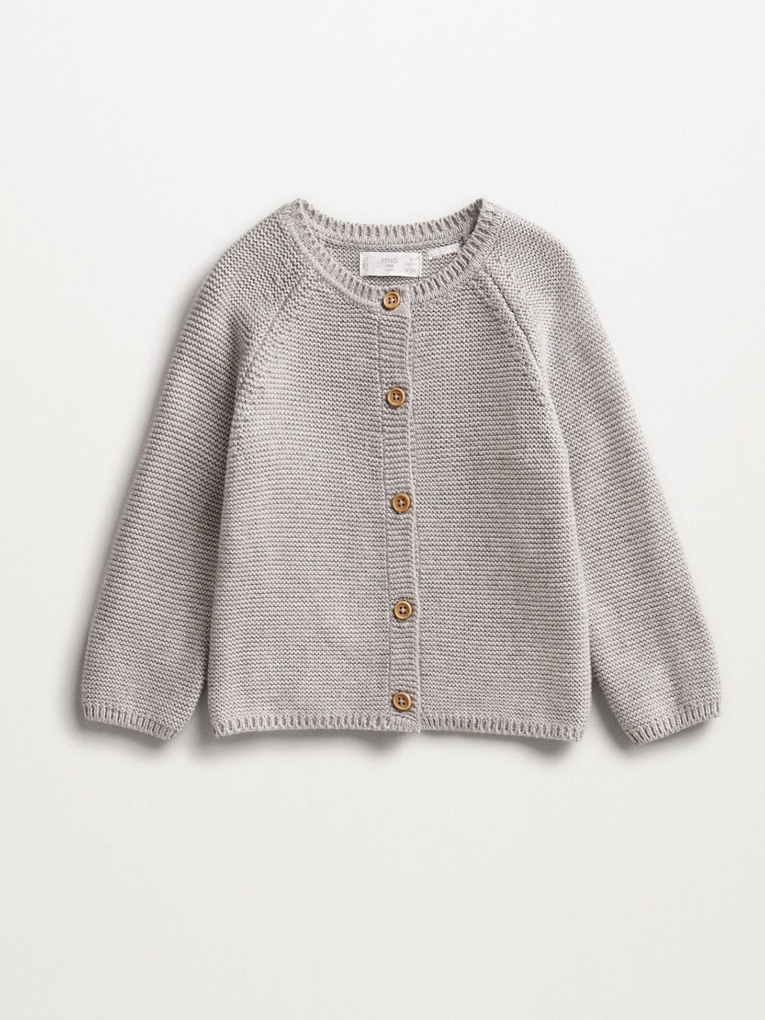 

Mango Kids Infant Girls Grey Self-Design Cardigan