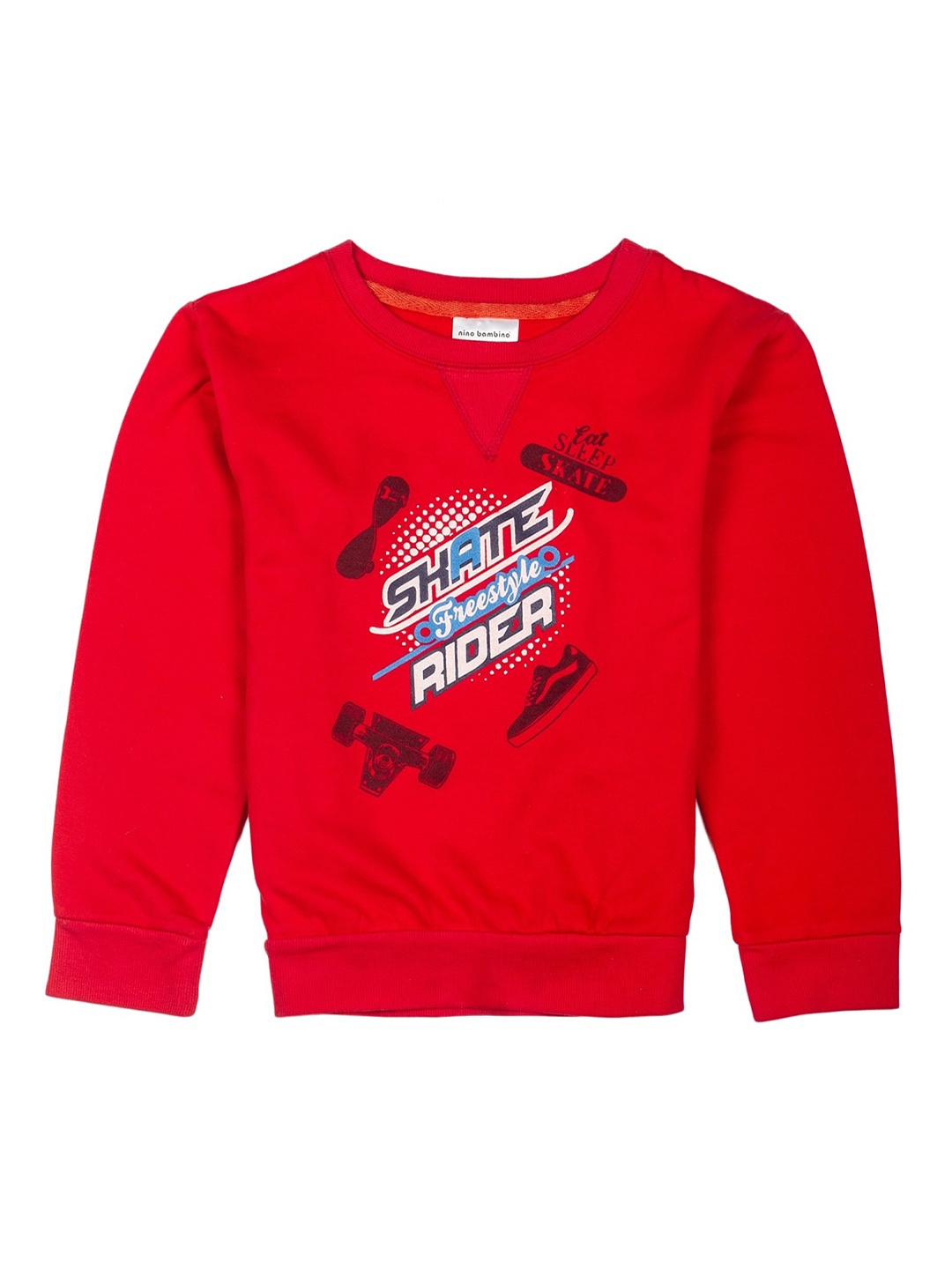 

Nino Bambino Girls Red Printed Cotton Sweatshirt