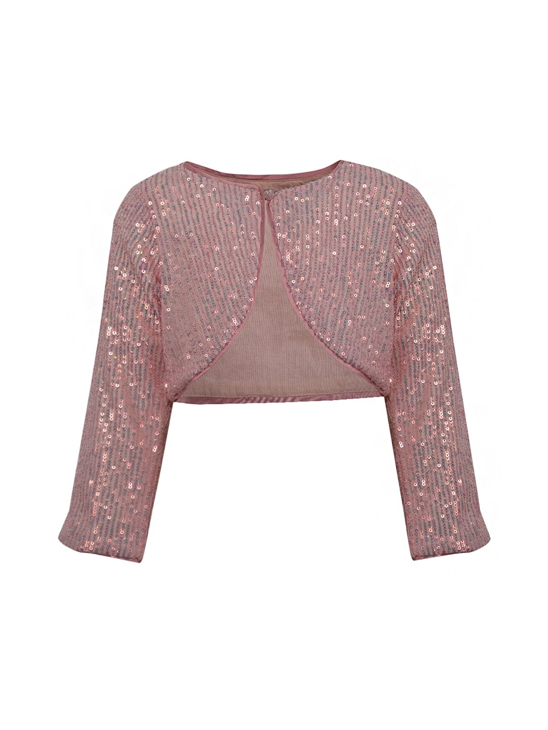 

A Little Fable Girls Pink Embellished Button Shrug