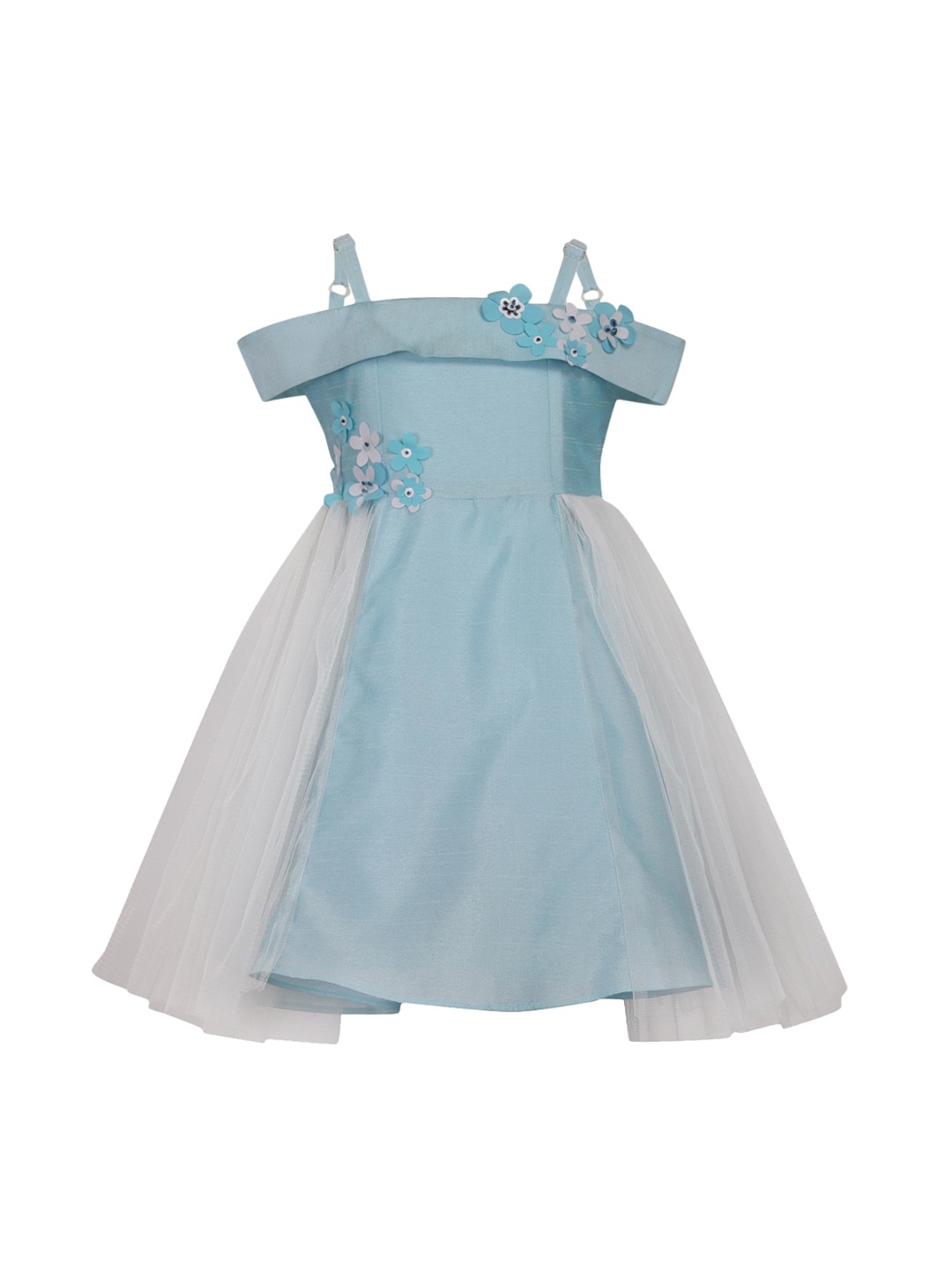 

A Little Fable Girls Blue Off Shoulder Dress