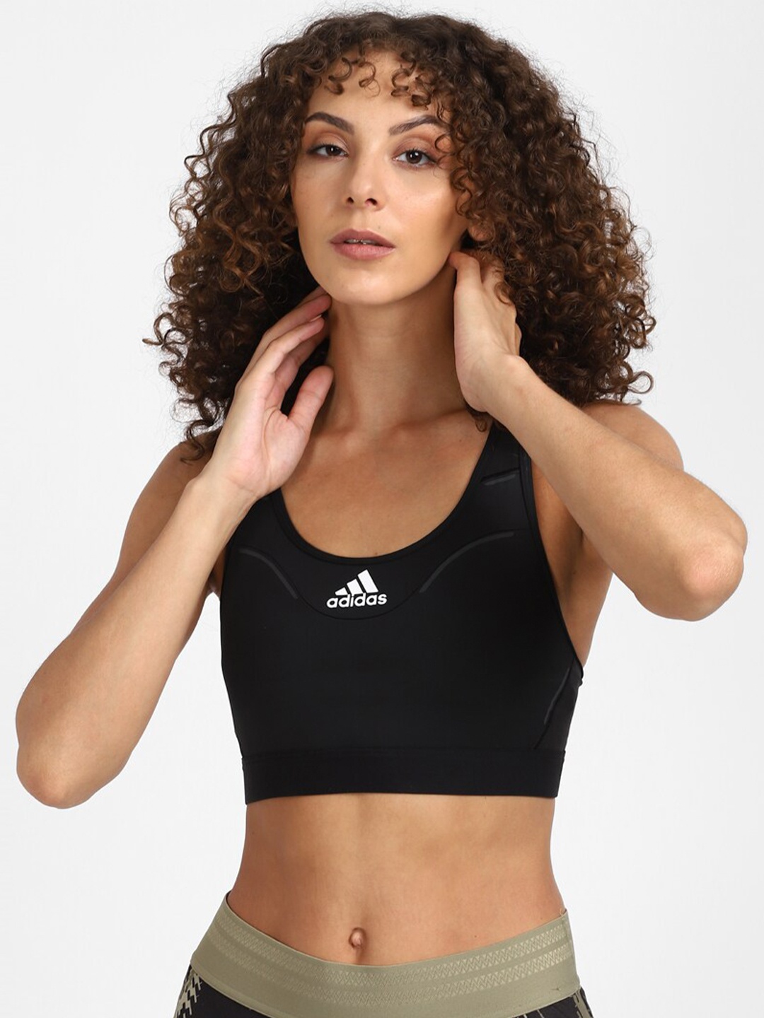 

ADIDAS Black & White Typography Workout Bra H11344-BLACK/WHITE