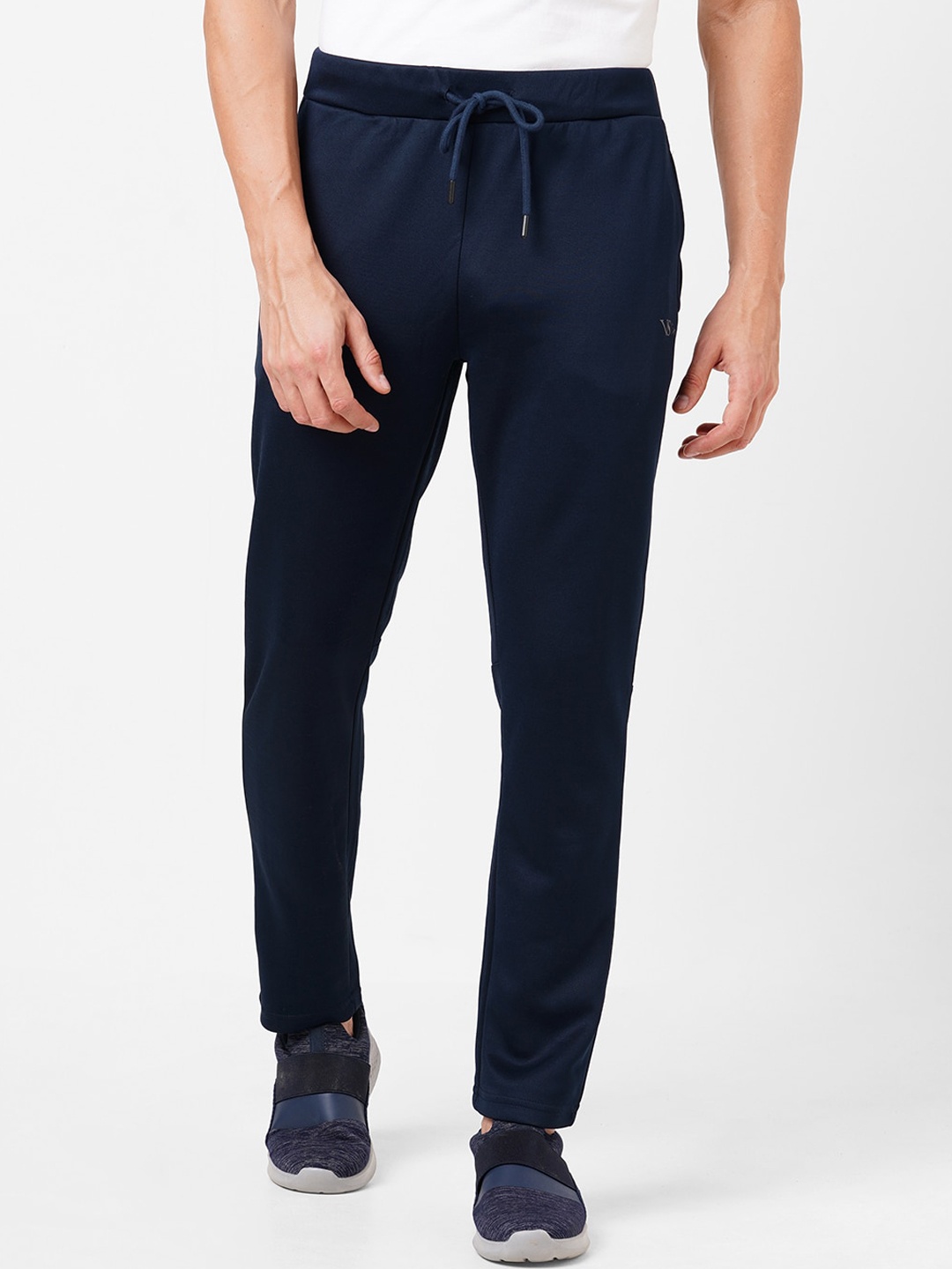 

VS Men Navy Blue Solid Antimicrobial Track Pants