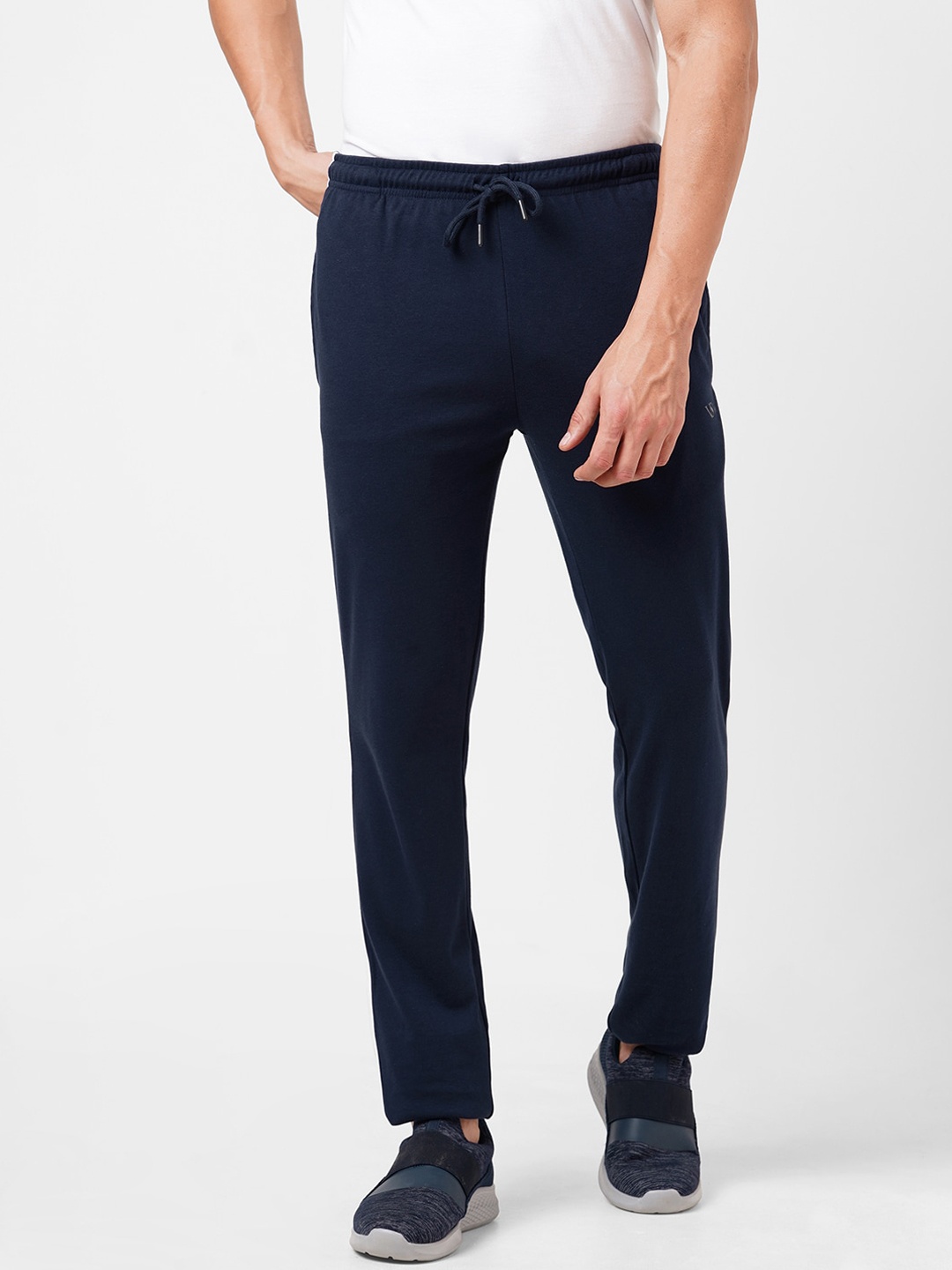 

VS by Sehwag Men Navy Blue Solid Antimicrobial Track Pants