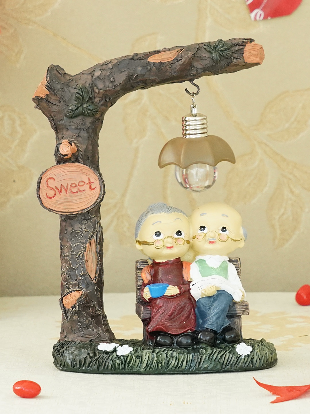 

TIED RIBBONS Multi Romantic Couple with LED Showpiece Showpiece
