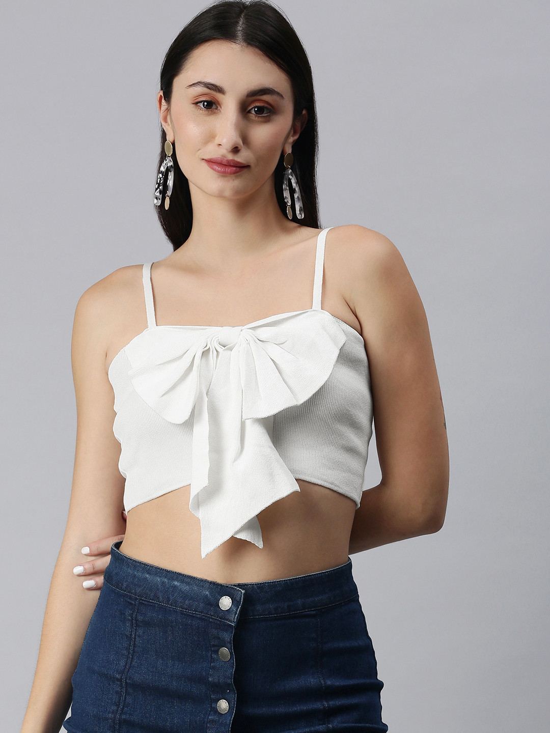 

XO LOVE White Fitted Crop Top