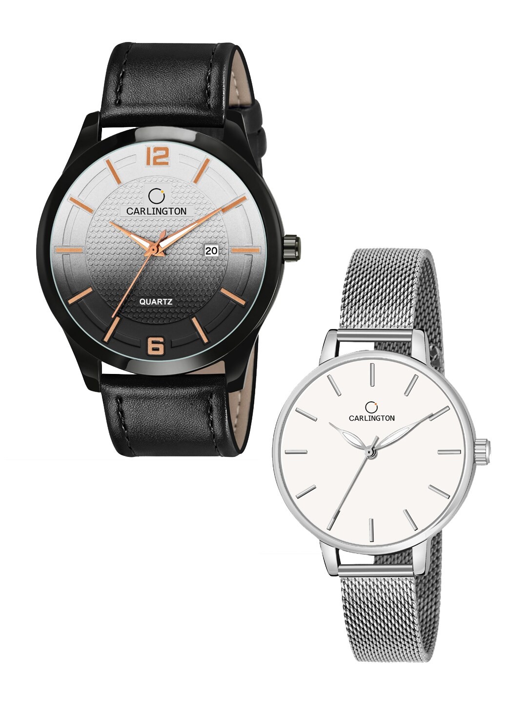 

CARLINGTON Unisex Multicoloured Dial & Multicoloured Leather Straps Analogue Watch Combo CT1010 Black -