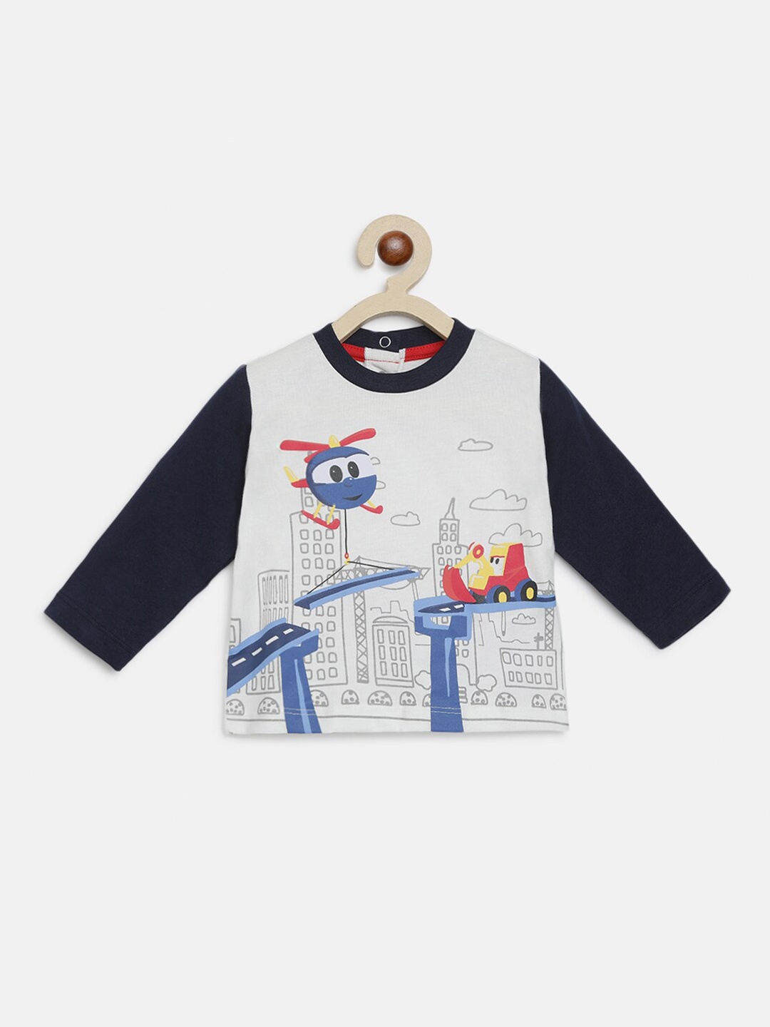 

Chicco Boys White Printed Pure Cotton Applique T-shirt