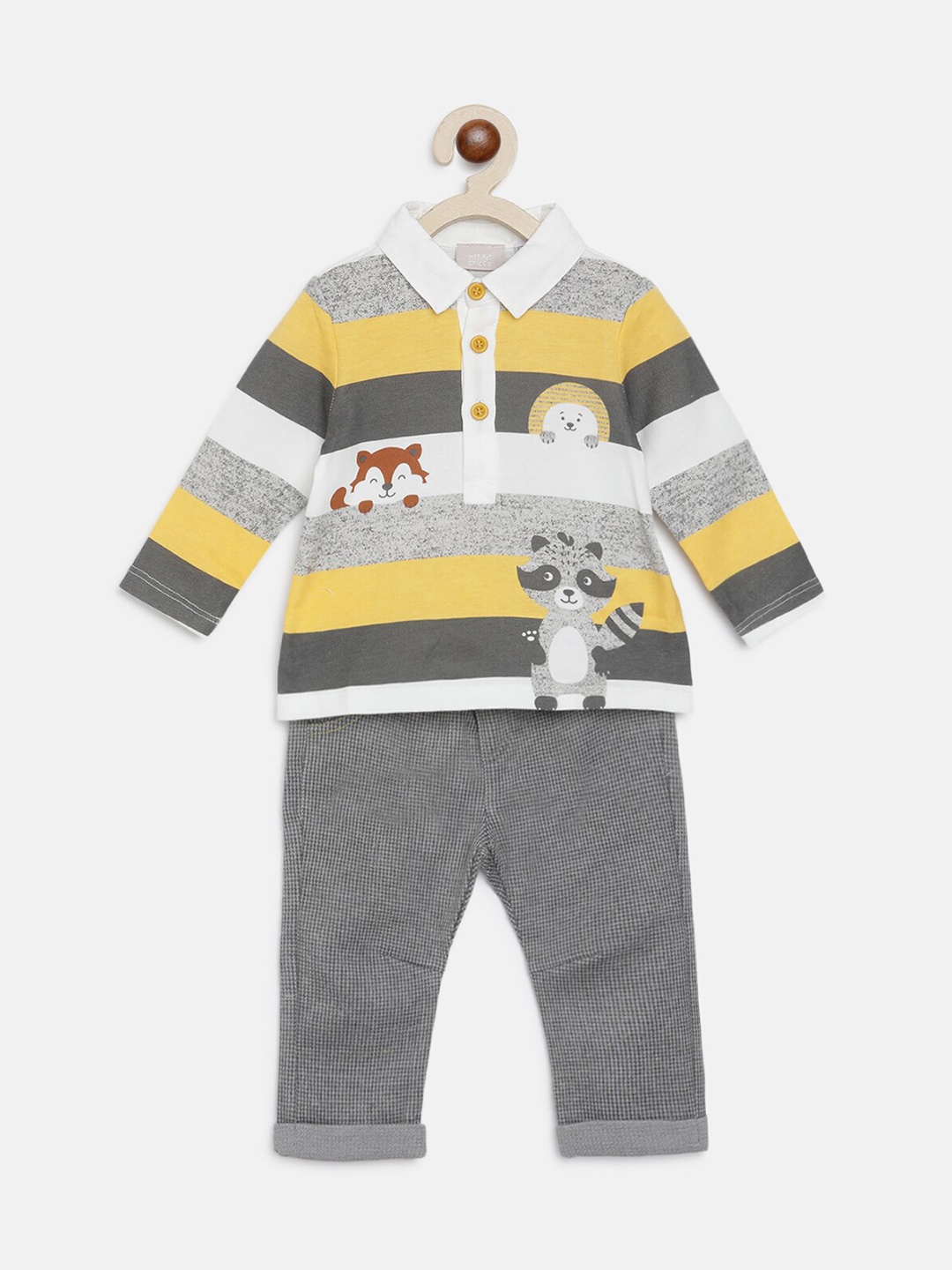 

Chicco Boys Grey & Yellow Striped T-shirt with Trousers