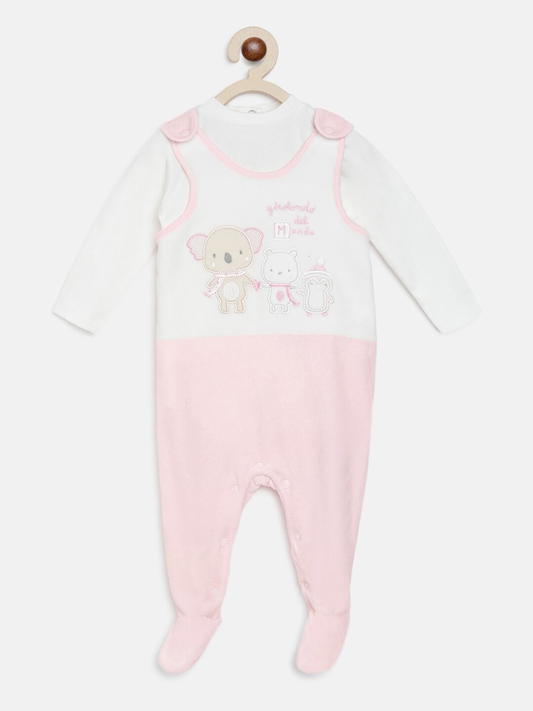 

Chicco Infants Pink & White Better Cotton Bodysuit