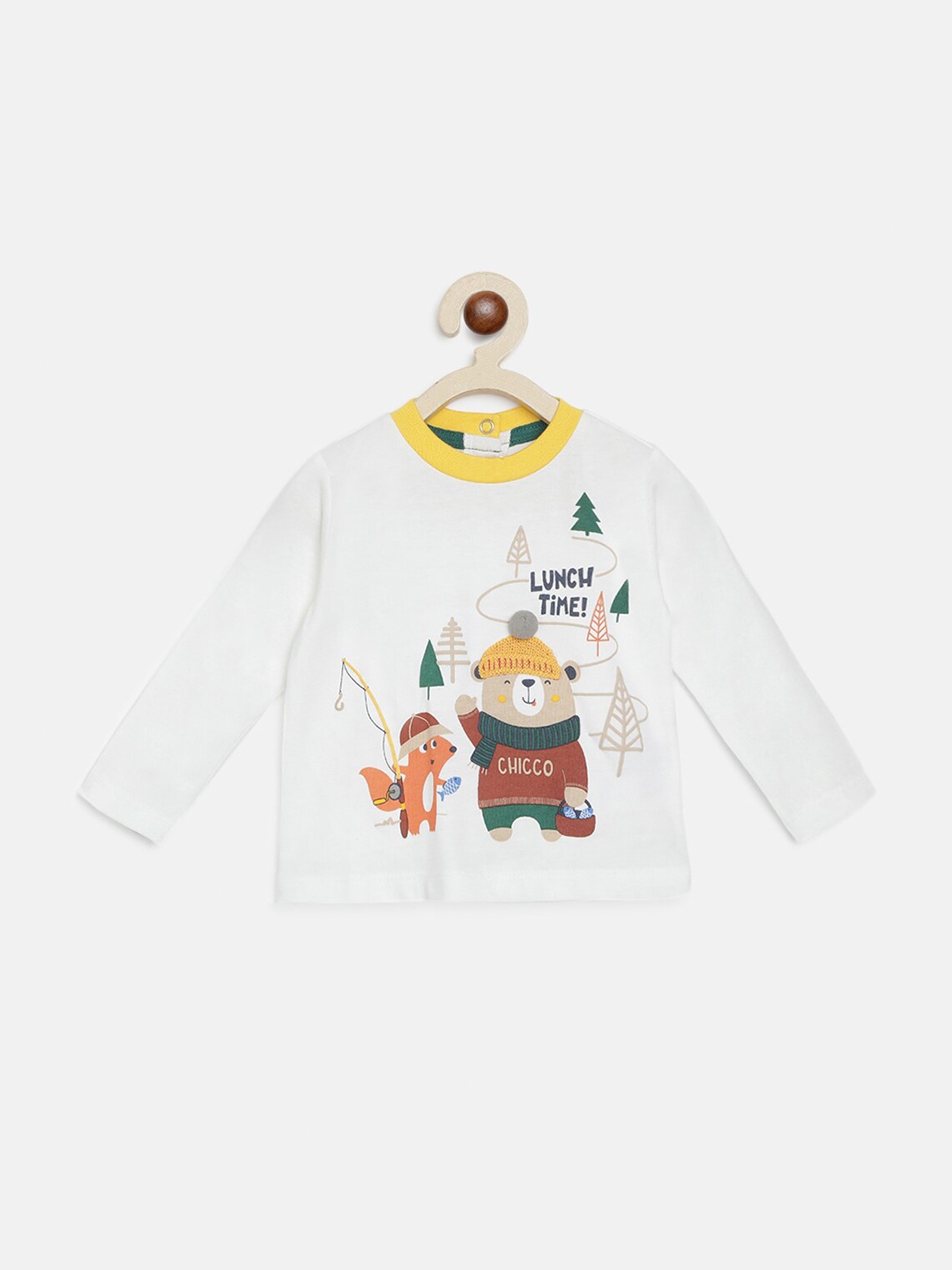 

Chicco Boys White Printed Pure Cotton Applique T-shirt
