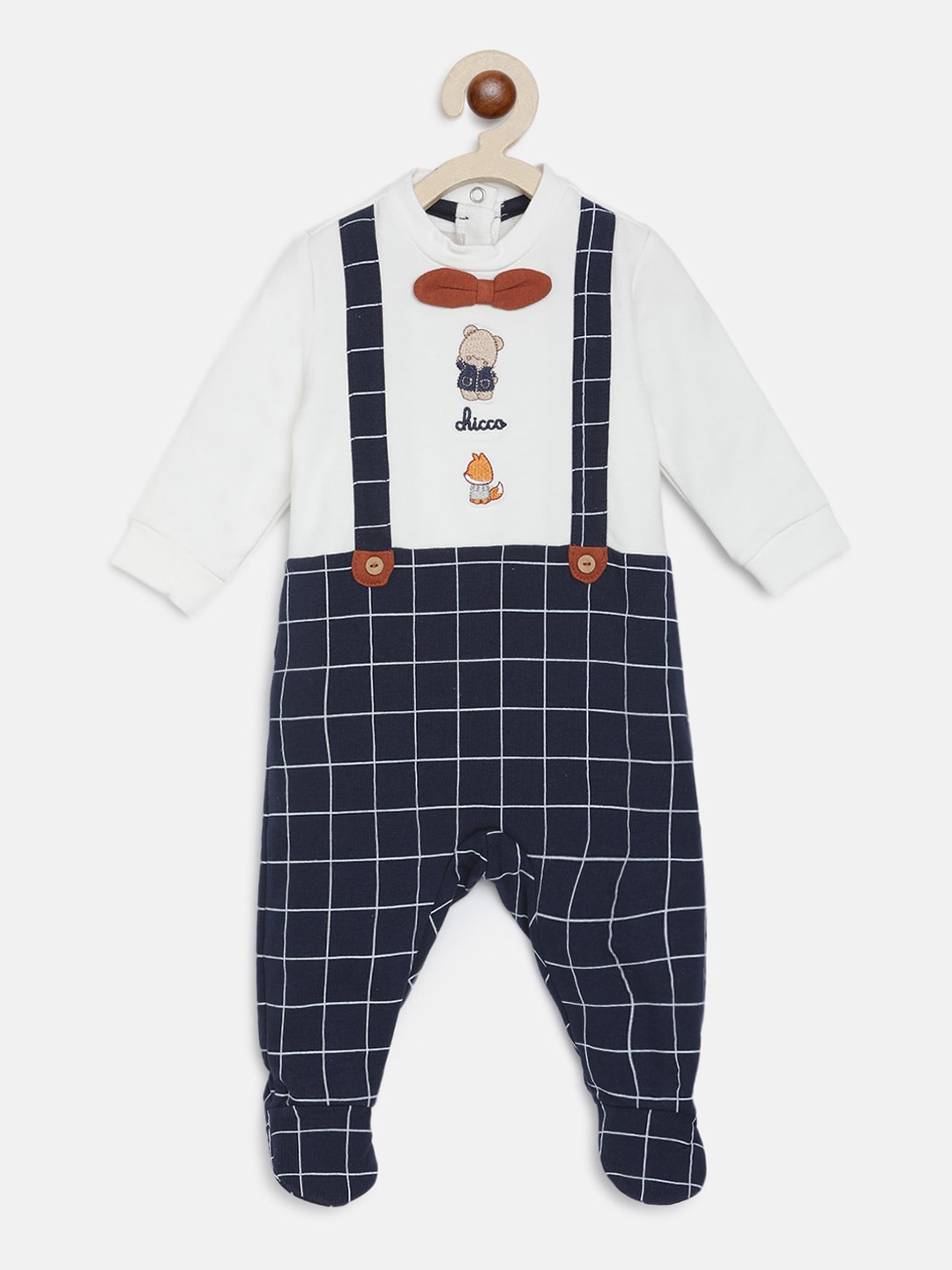 

Chicco Boys Blue & White Checked Sleepsuit