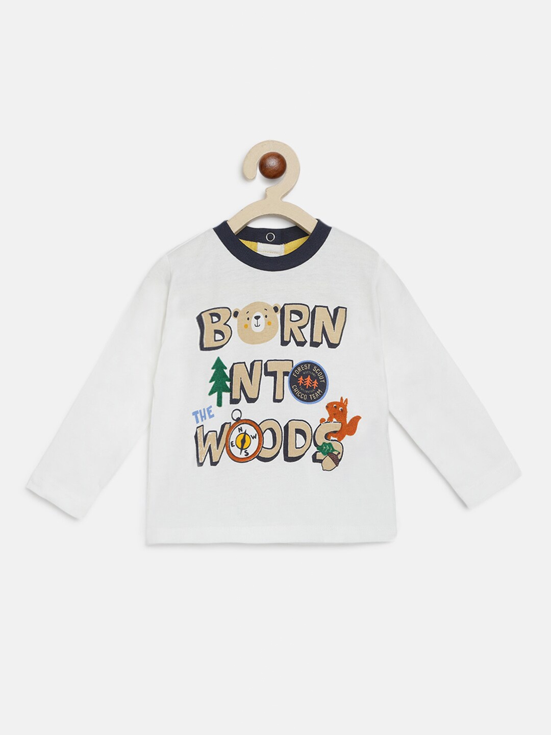 

Chicco Boys White Typography Printed Pure Cotton T-shirt
