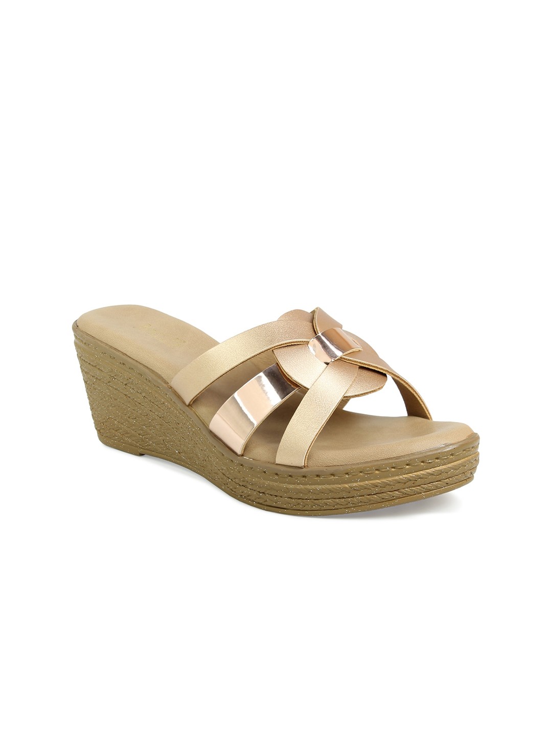 

Inc 5 Gold-Toned Wedge Sandals