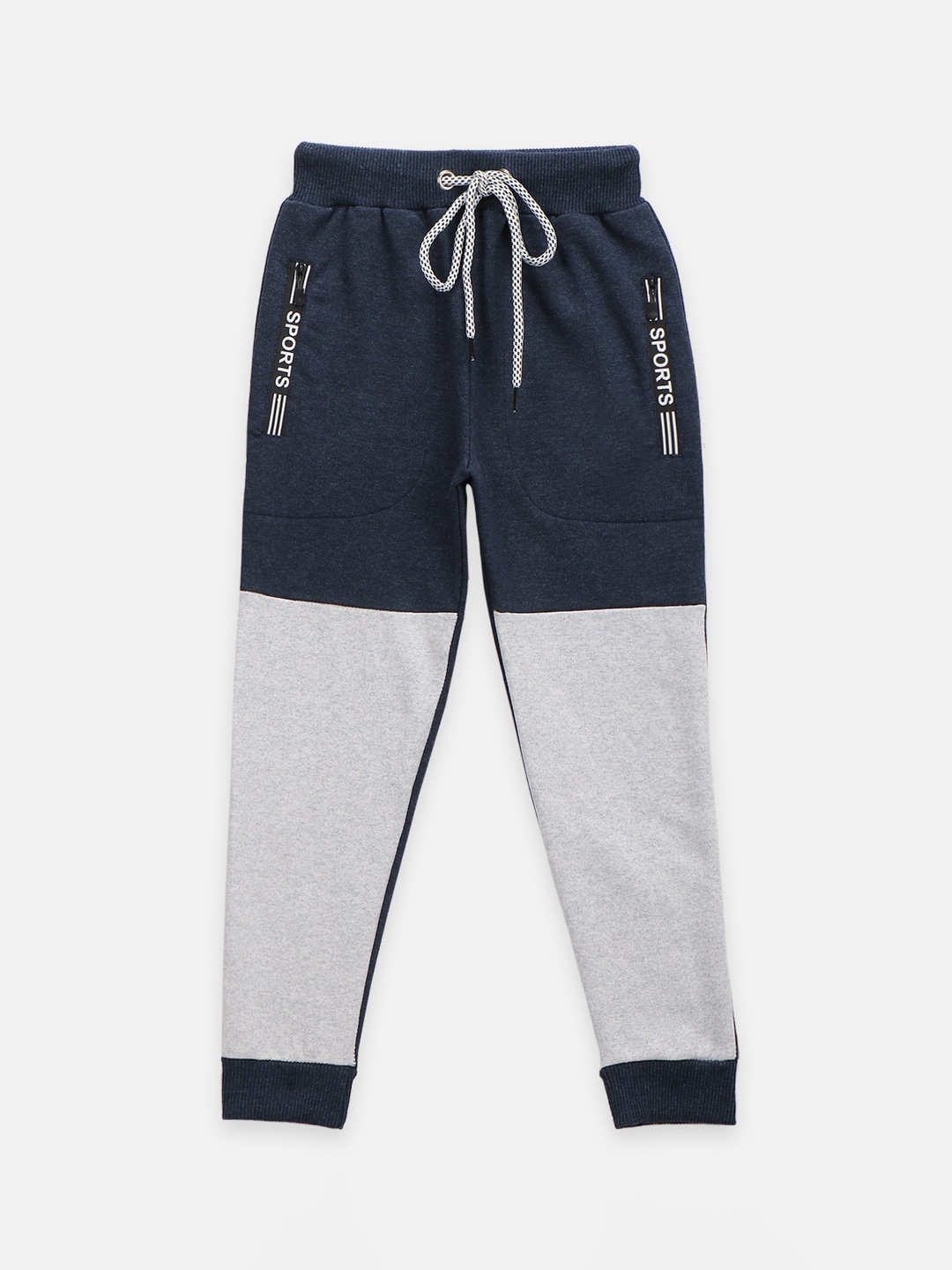

LilPicks Boys Blue & Grey Colourblocked Relaxed-Fit Joggers