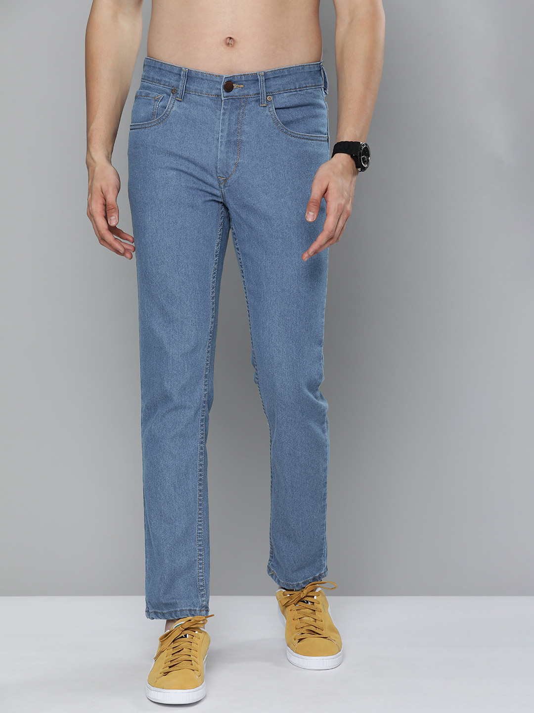 

HERE&NOW Men Indigo Light Fade Stretchable Jeans, Blue