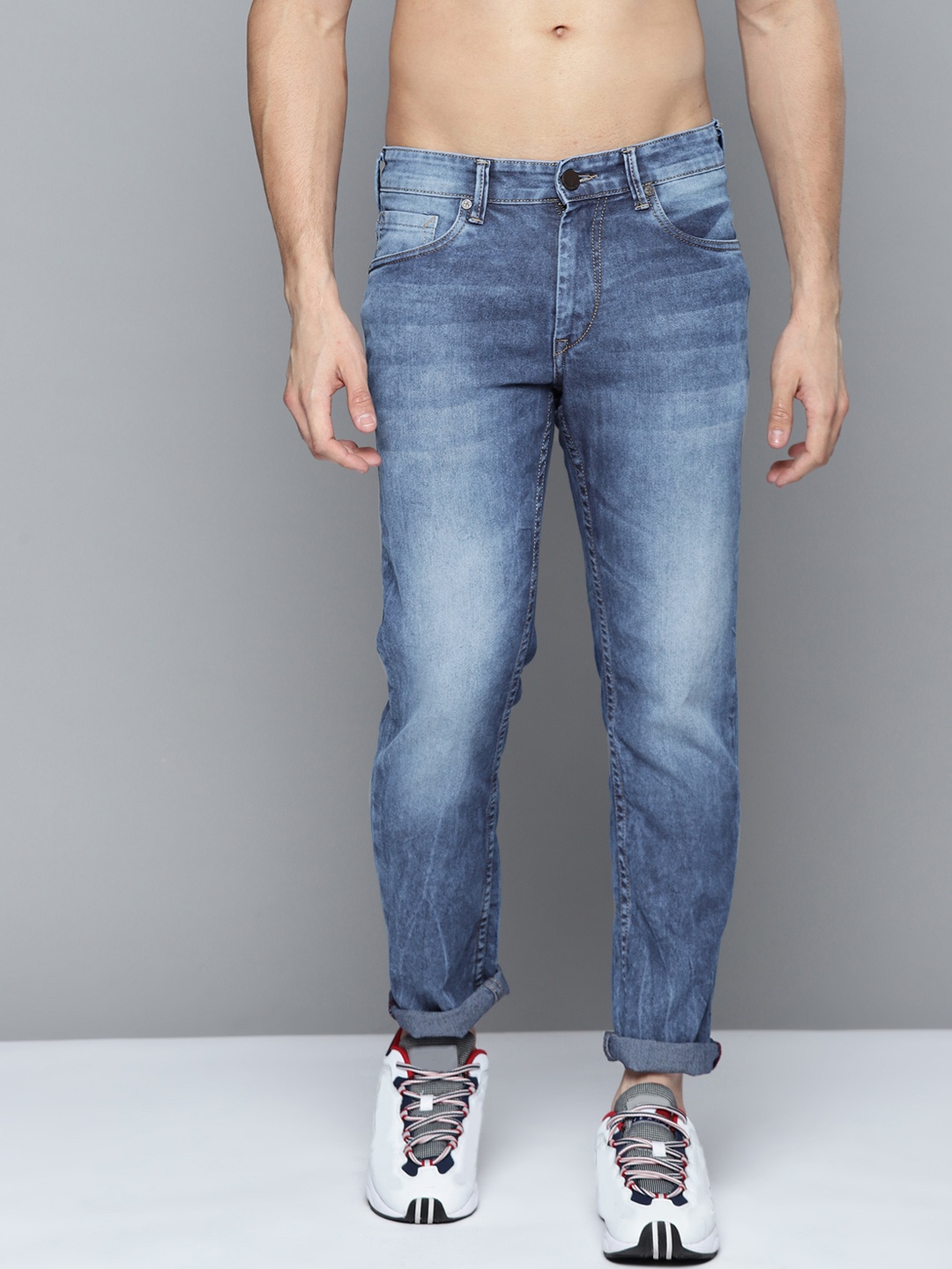 

HERE&NOW Men Navy Blue Slim Fit Light Fade Stretchable Jeans