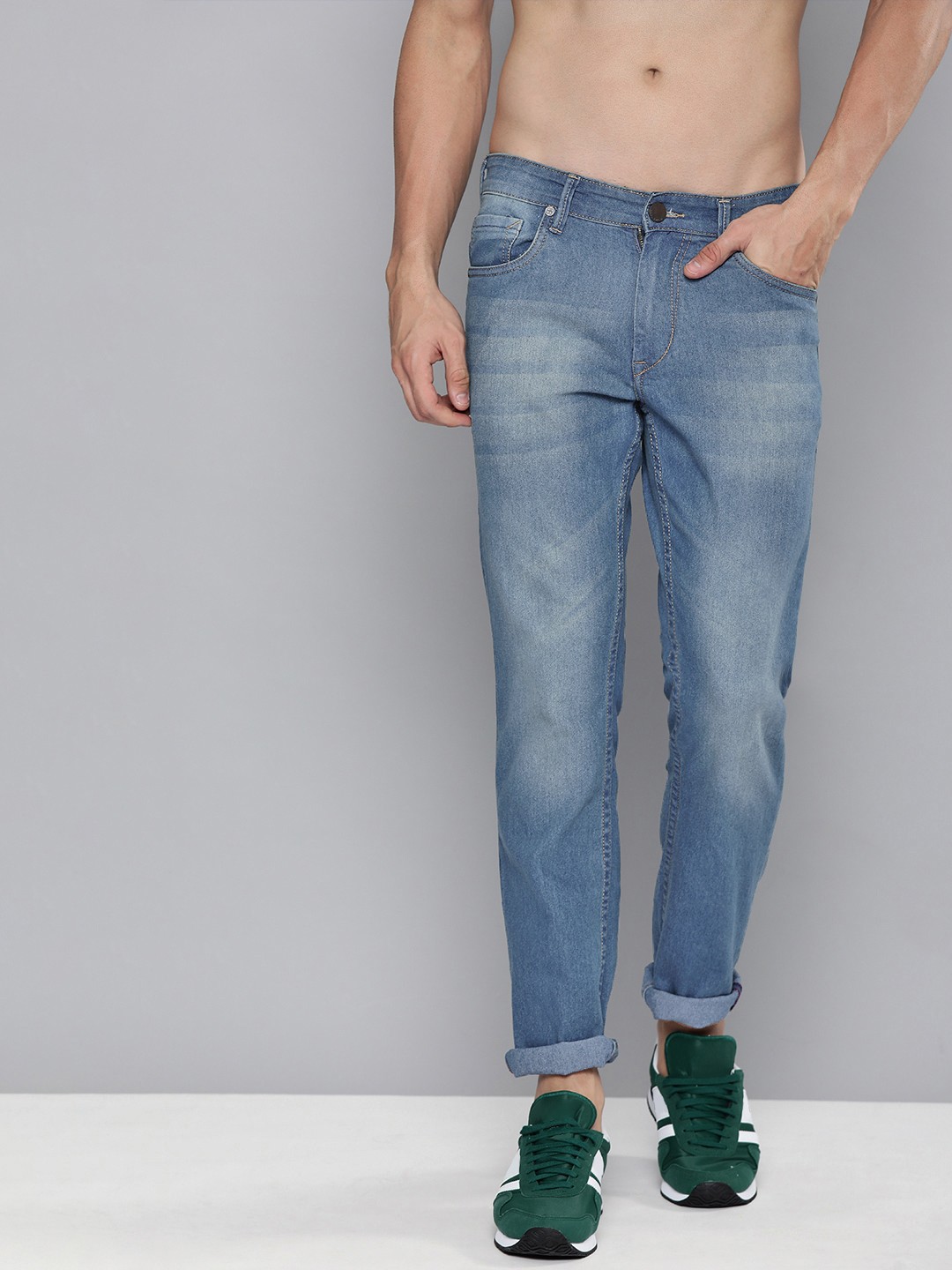 

HERE&NOW Men Blue Slim Fit Mid Rise Light Fade Stretchable Jeans