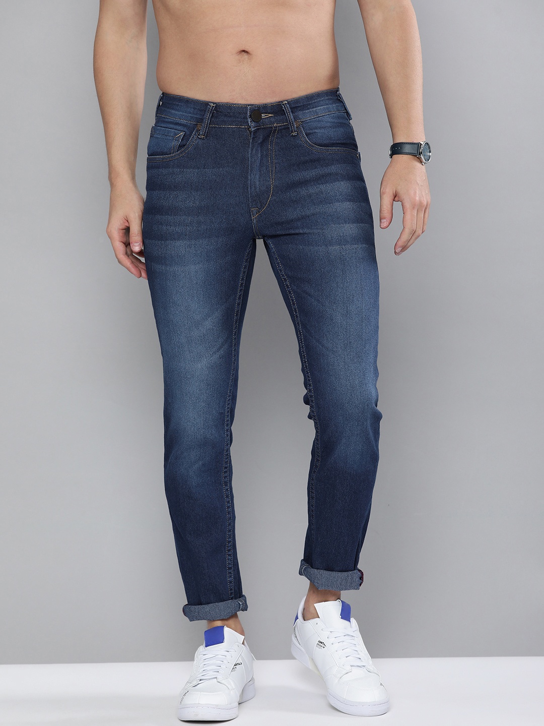 

HERE&NOW Men Blue Slim Fit Light Fade Stretchable Jeans