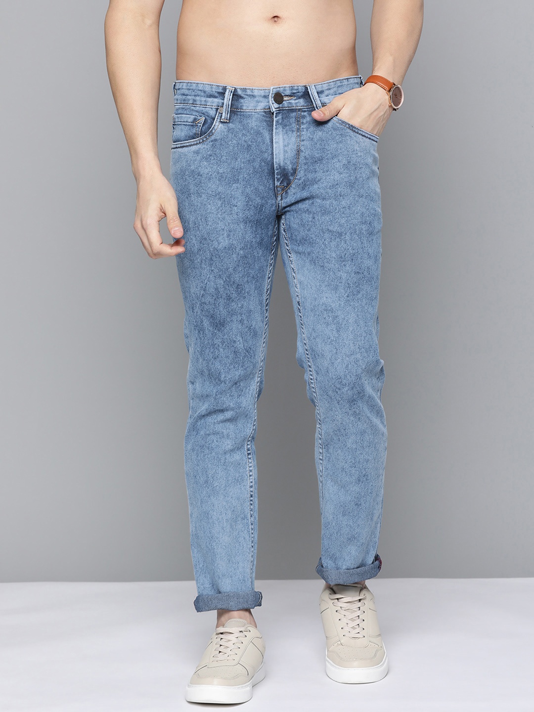

HERE&NOW Men Blue Slim Fit Light Fade Stretchable Jeans
