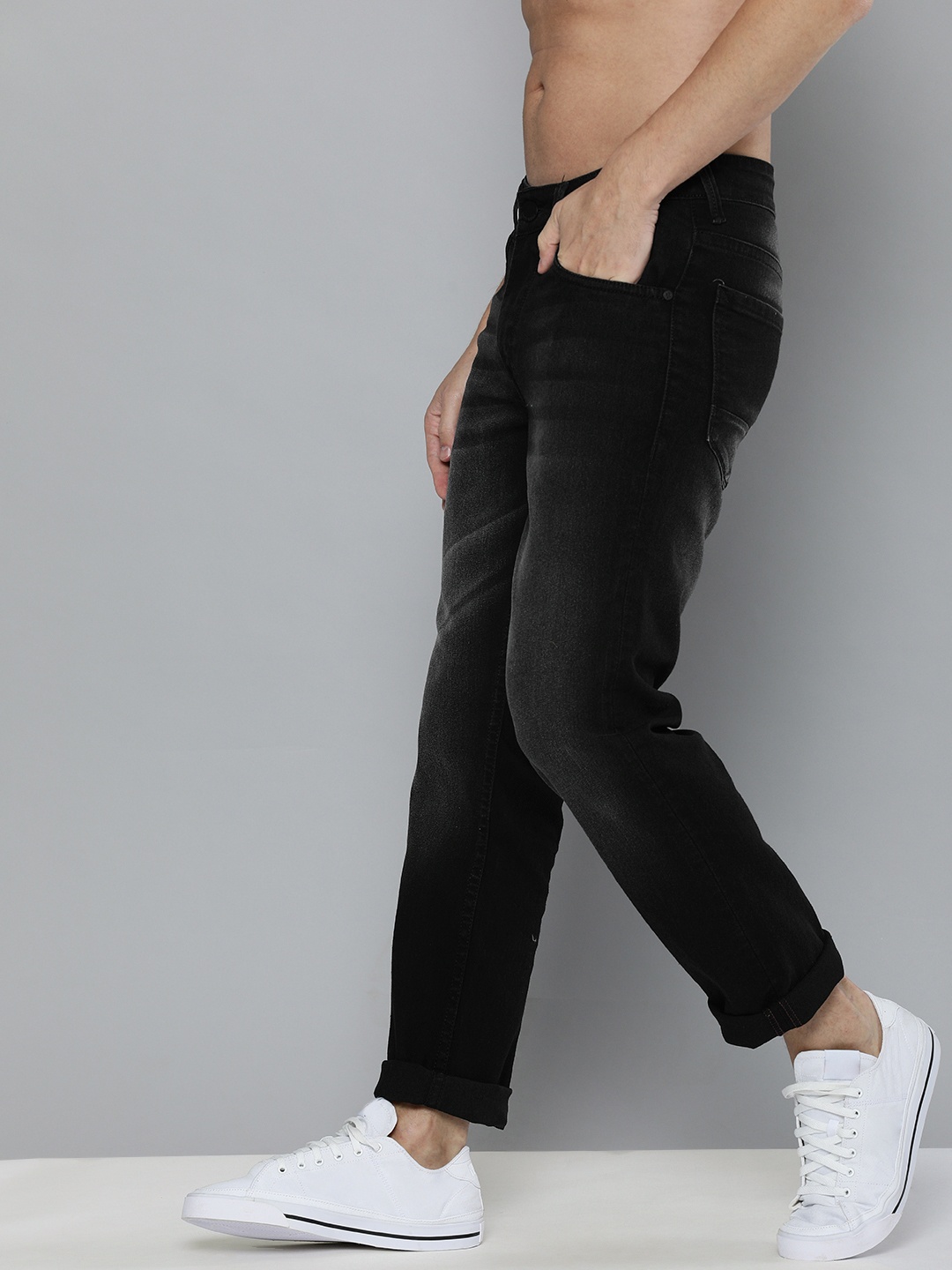 

HERE&NOW Men Black Light Fade Stretchable Jeans