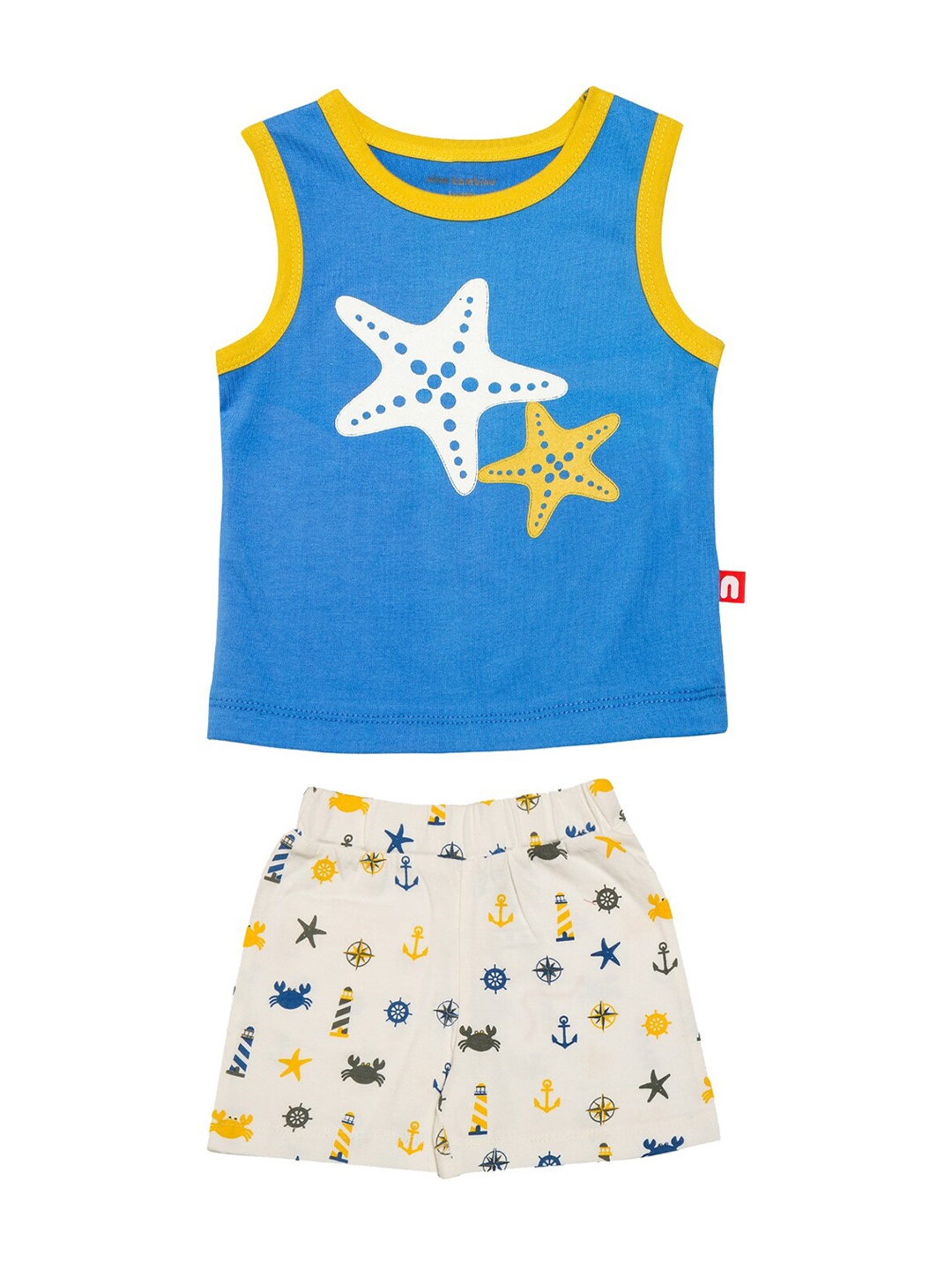 

Nino Bambino Boys Blue & White Printed T-shirt with Shorts
