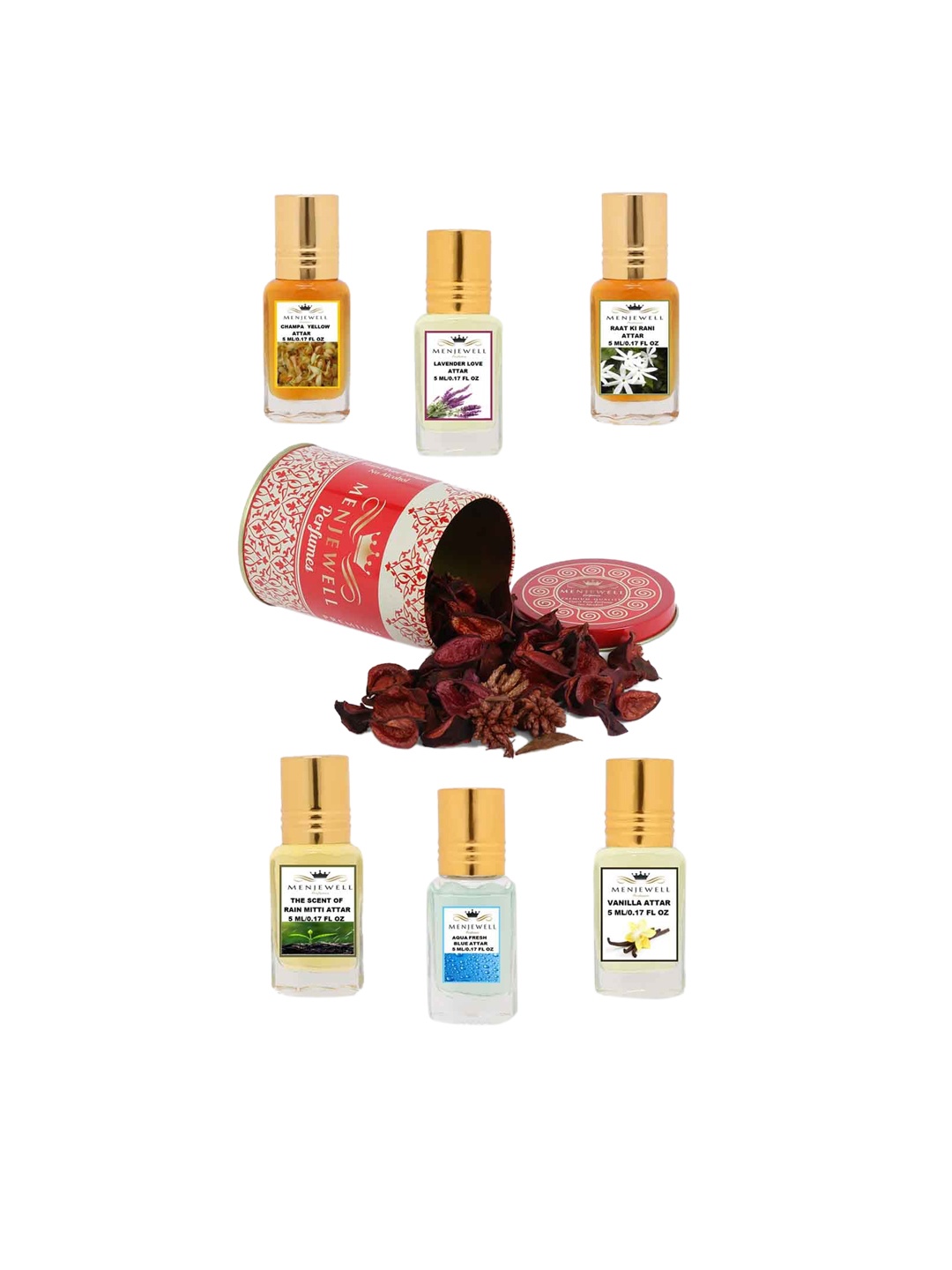 

Menjewell Pack of 6 Ittar, Transparent