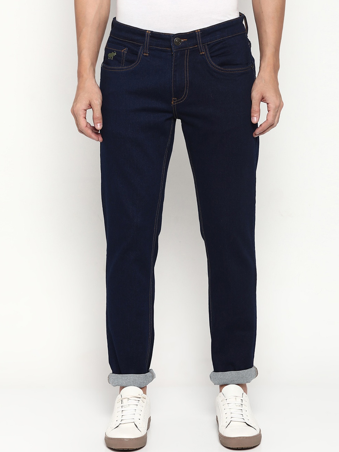 

RUG WOODS Men Blue Indigo Shade Stretchable Regular Fit Jeans