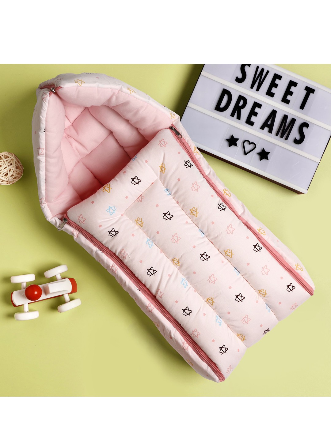 

KICKS & CRAWL Infant Kids Pink & Blue Printed Sleeping Bag