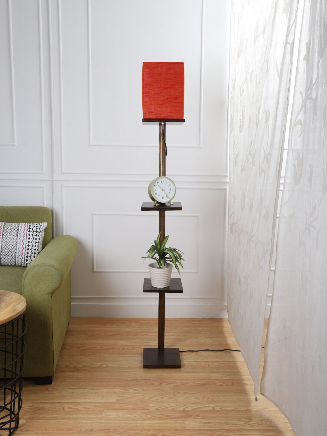 

SANDED EDGE RED ANDREW 3 SHELF FLOOR LAMP IN WALNUT FINISH