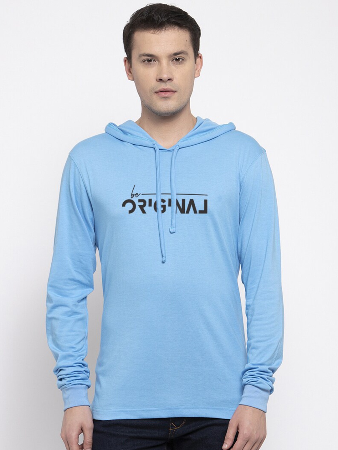 

Friskers Men Turquoise Blue Typography Printed T-shirt
