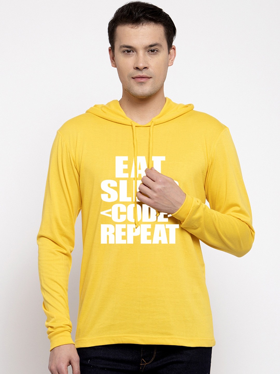 

Friskers Men Yellow Typography Printed T-shirt