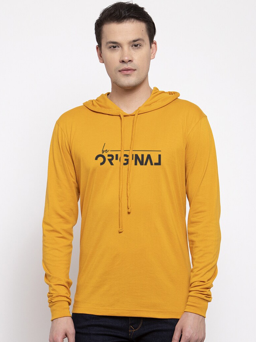 

Friskers Men Gold-Toned Typography Applique T-shirt