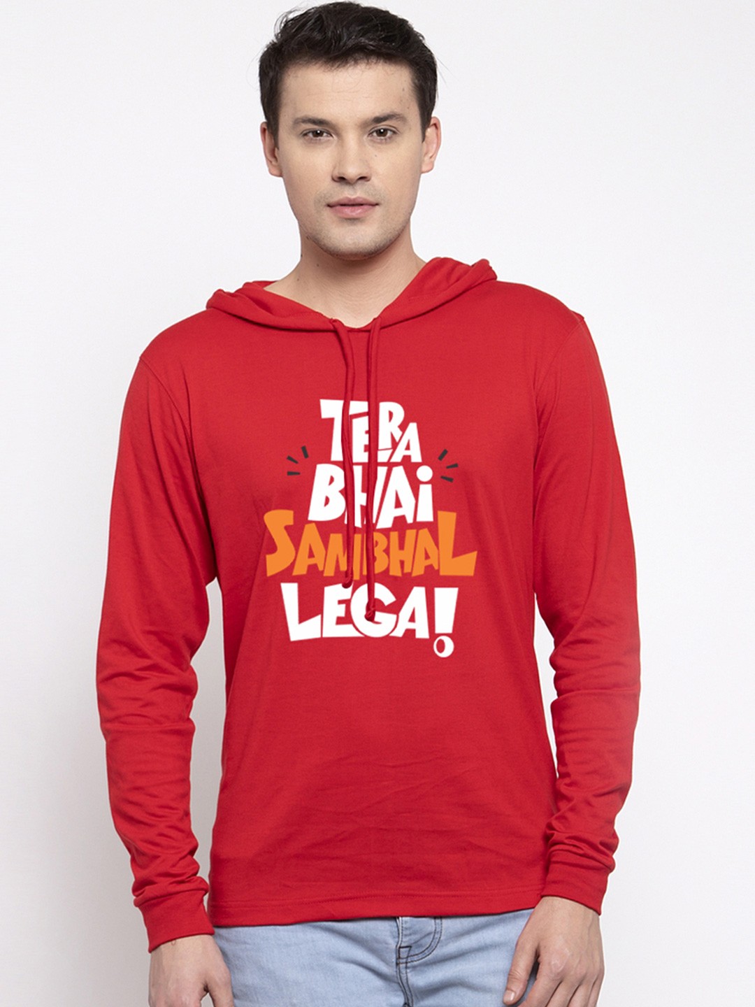 

Friskers Men Red & White Typography Printed T-shirt