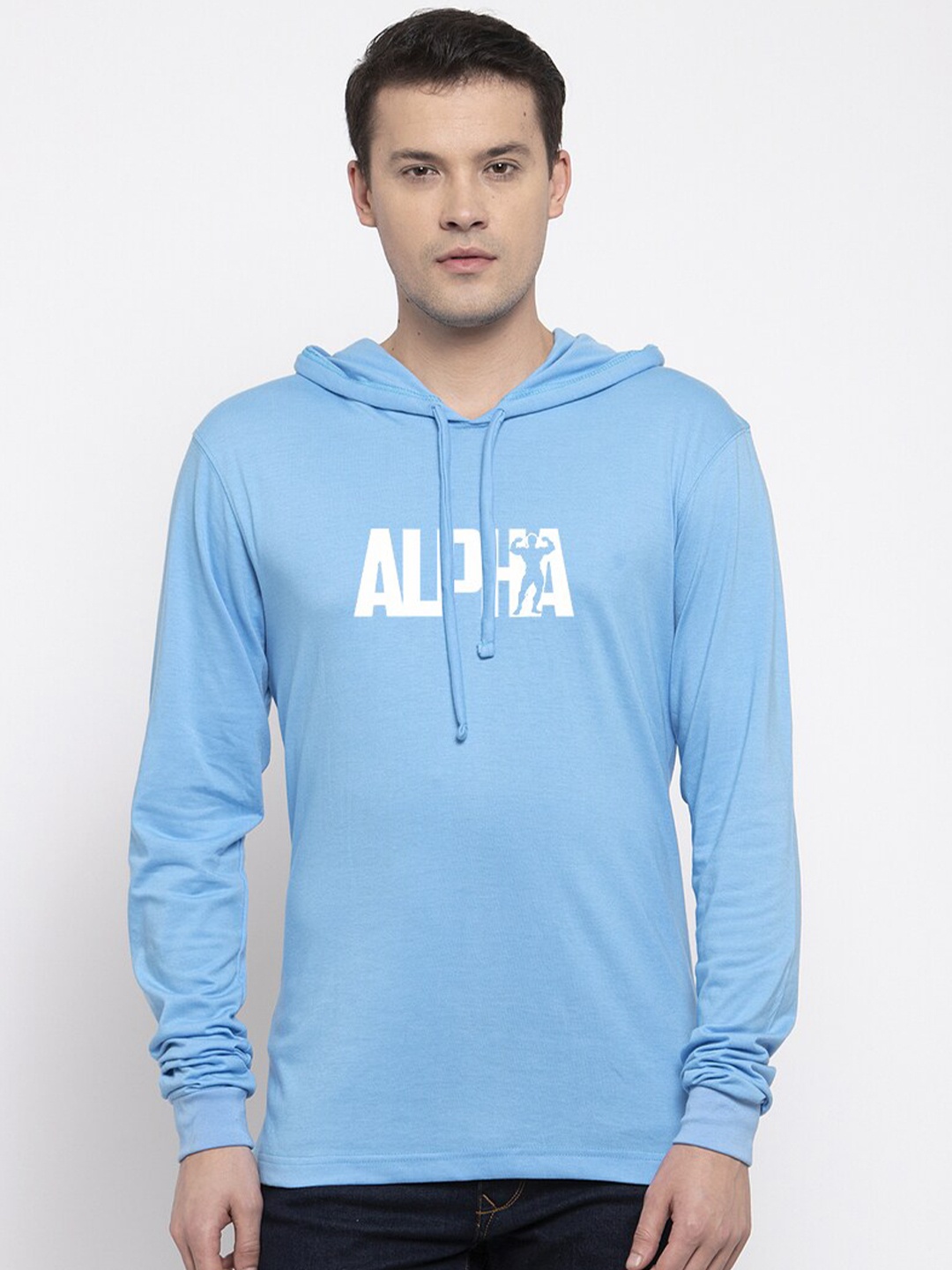 Friskers Men Turquoise Blue Typography Printed T-shirt