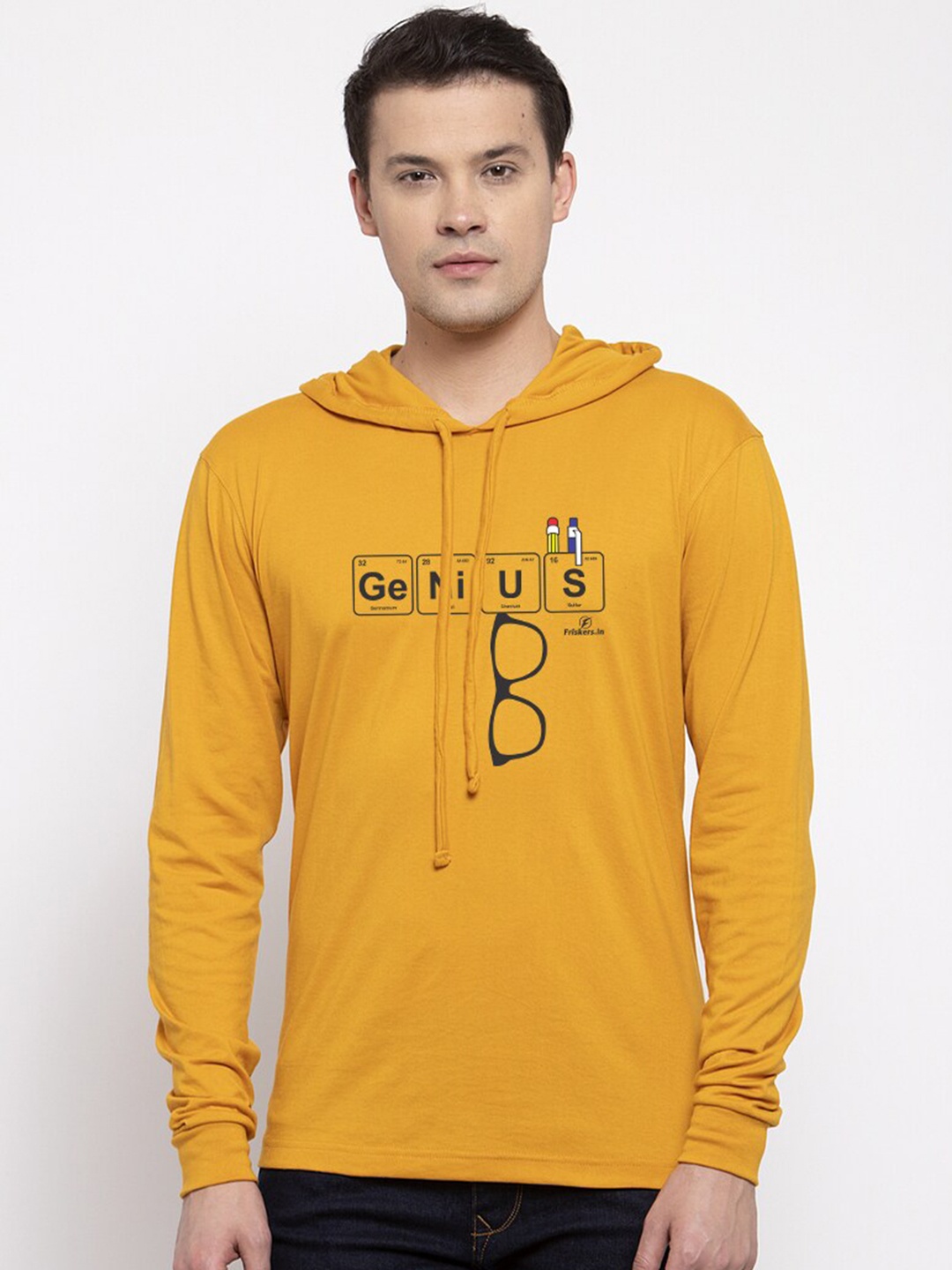 

Friskers Men Gold-Toned Typography Printed Applique T-shirt